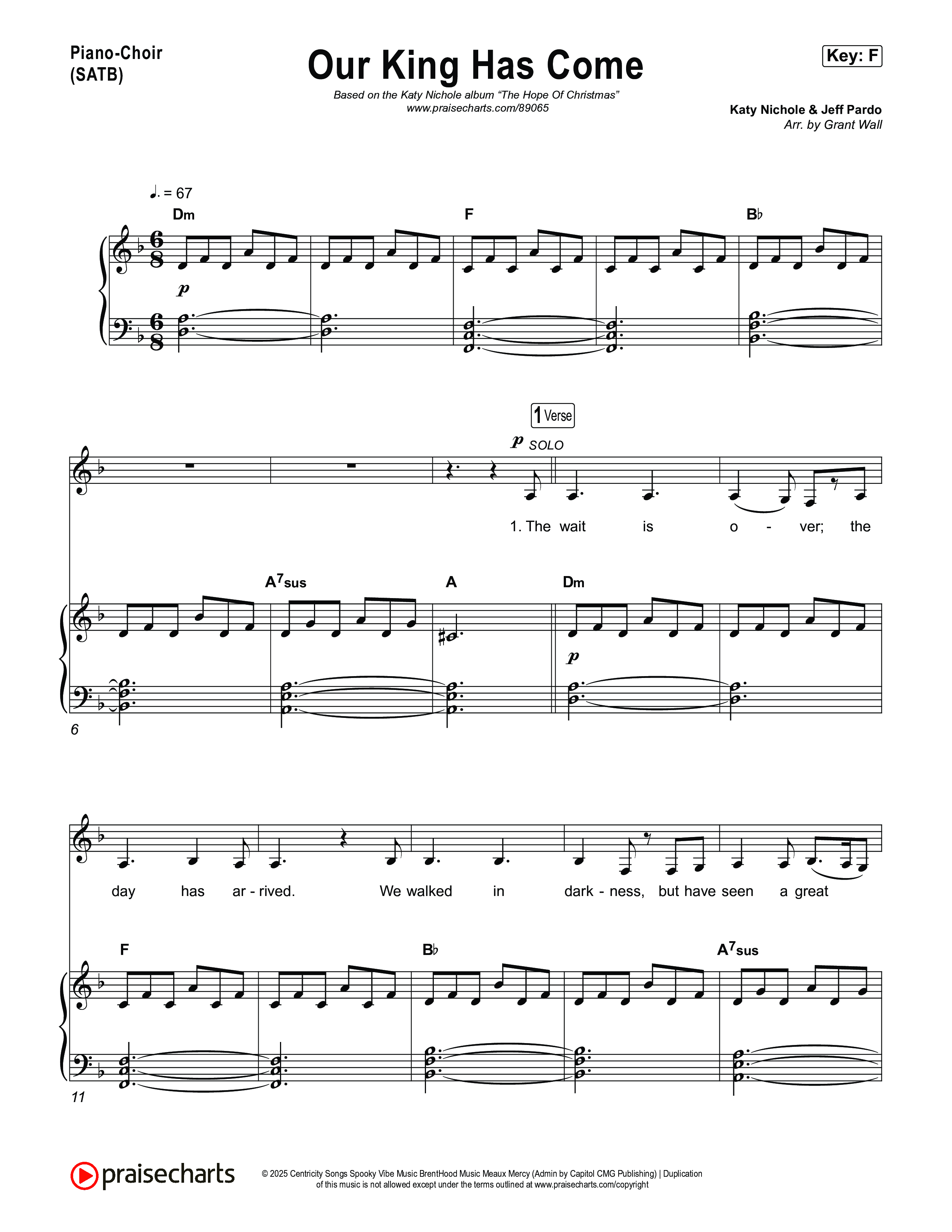 Our King Has Come Piano/Vocal Pack (Katy Nichole)