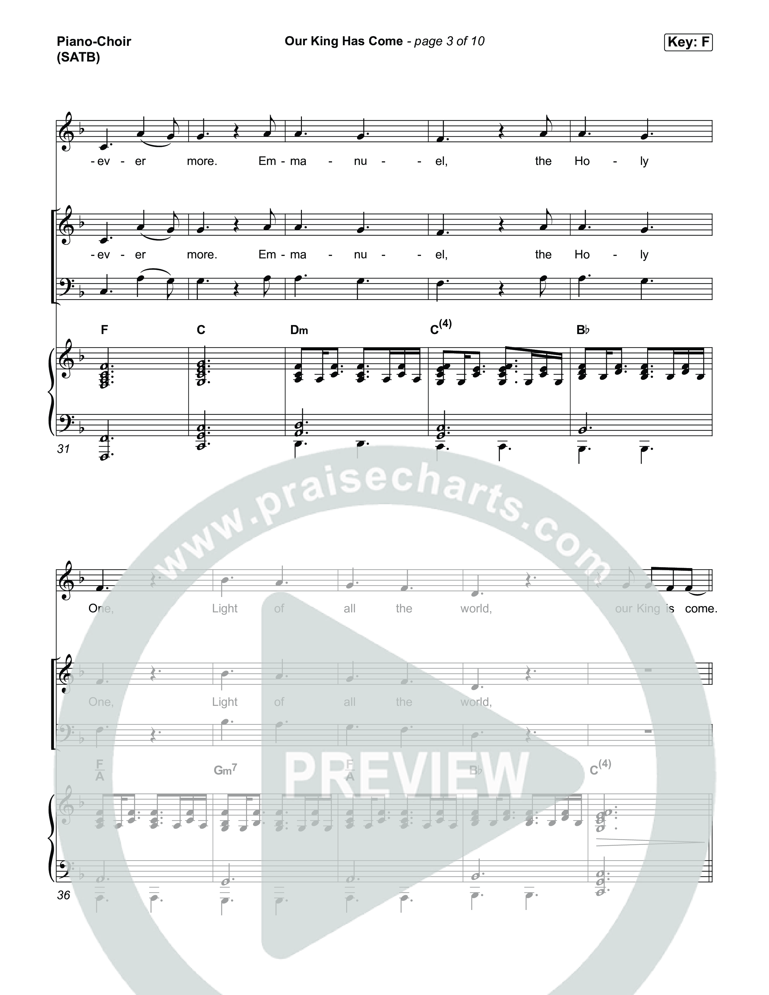 Our King Has Come Piano/Vocal Pack (Katy Nichole)