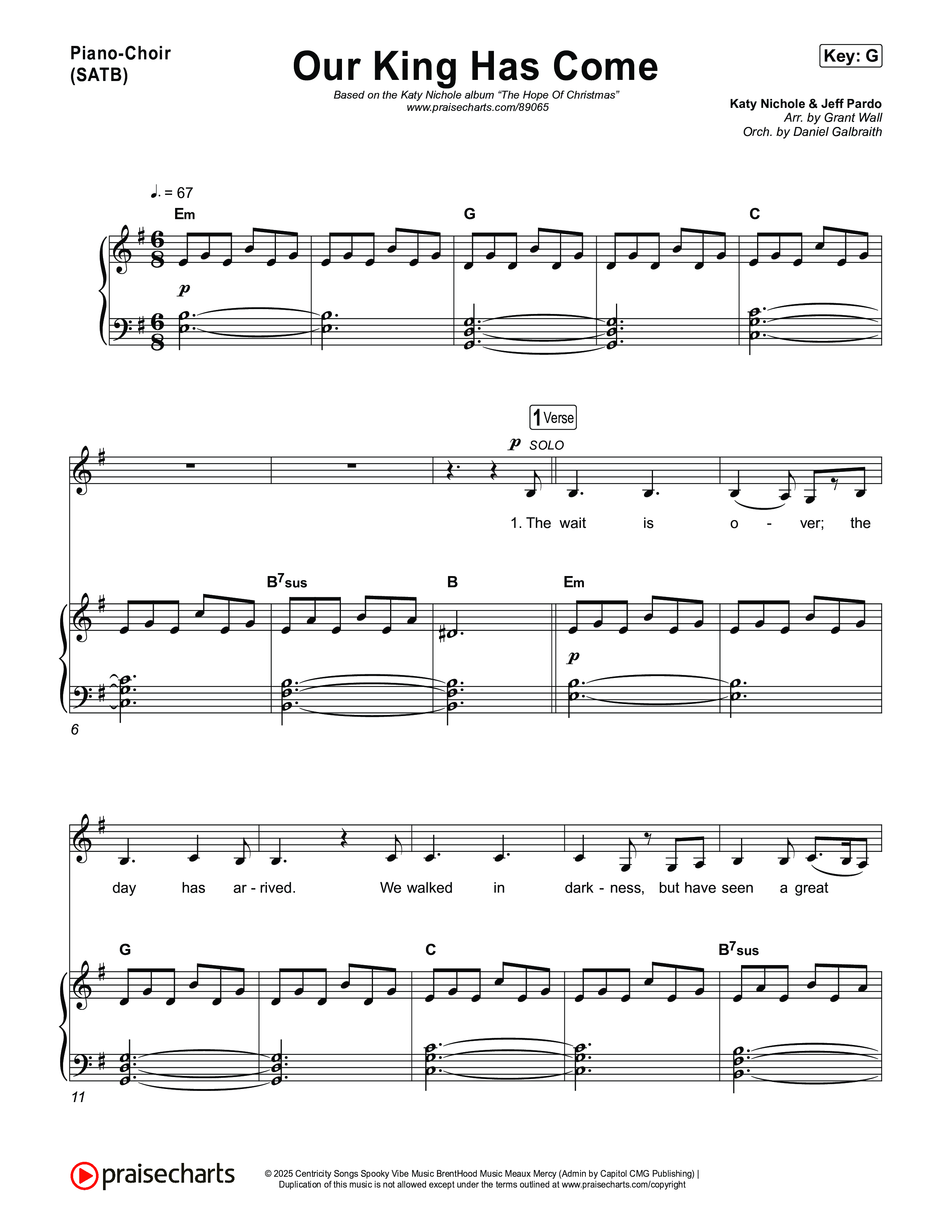 Our King Has Come Piano/Vocal Pack (Katy Nichole)