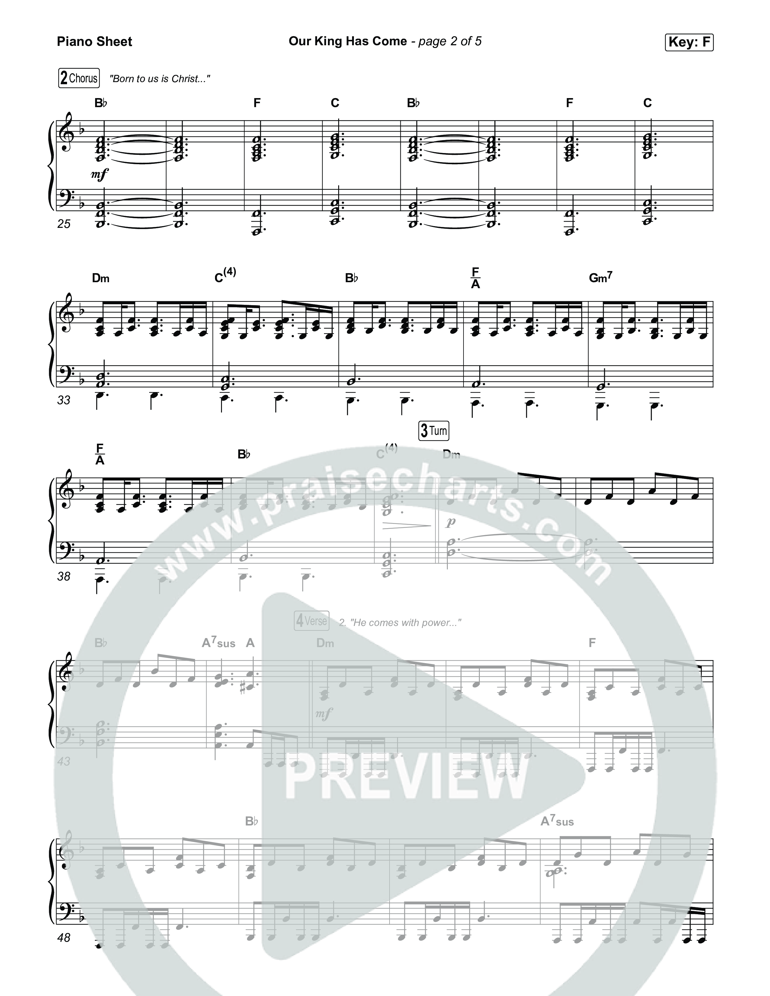 Our King Has Come Piano Sheet (Katy Nichole)