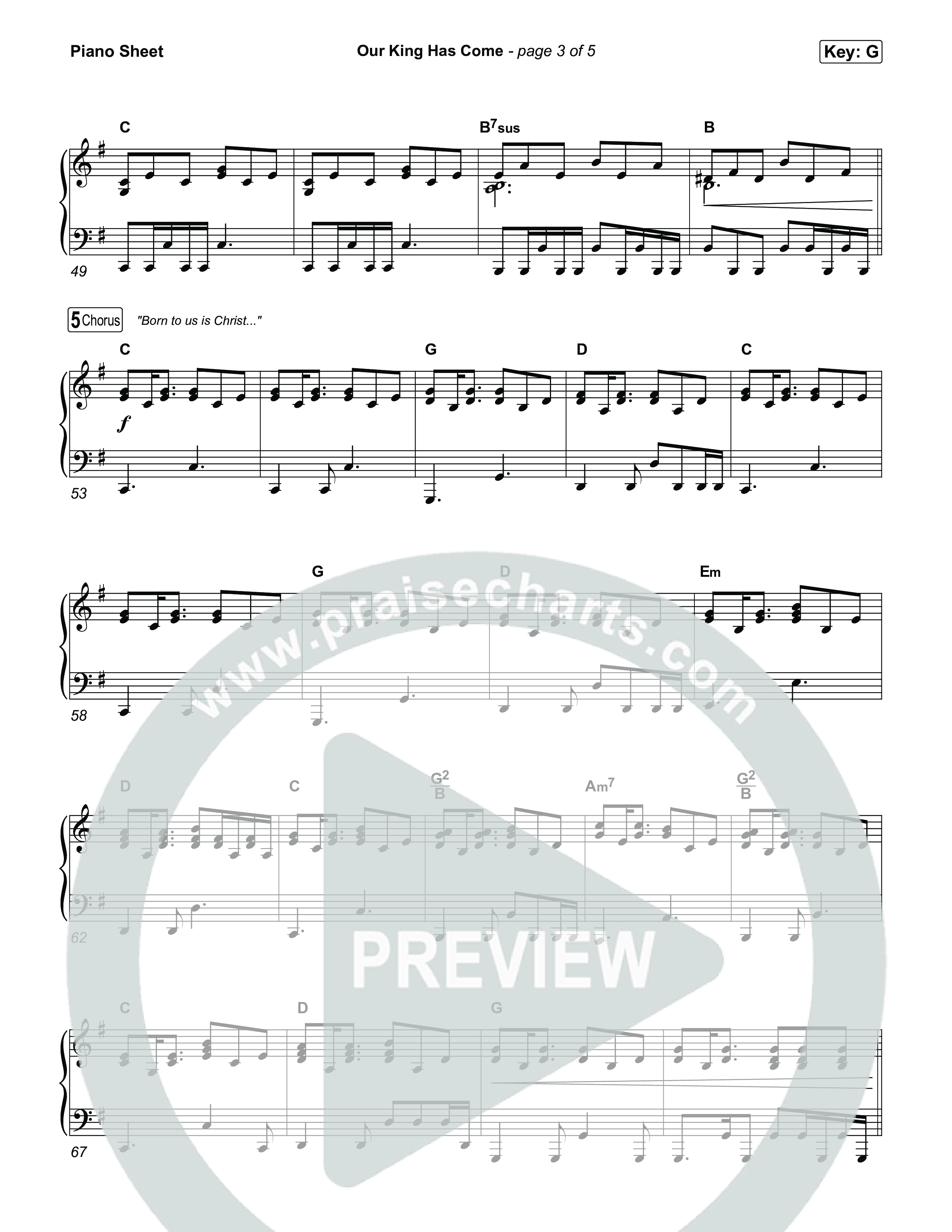 Our King Has Come Piano Sheet (Katy Nichole)