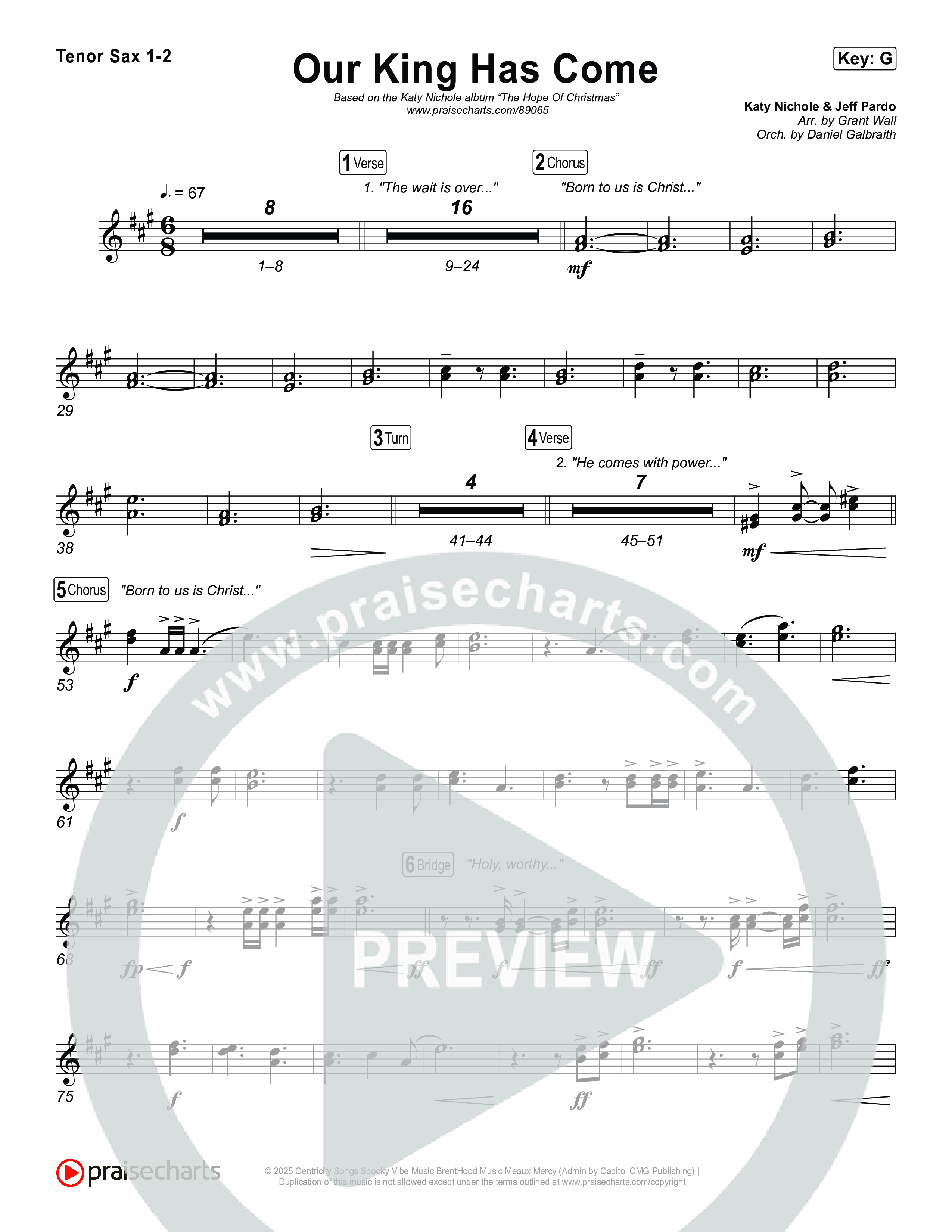 Our King Has Come Sax Pack (Katy Nichole)