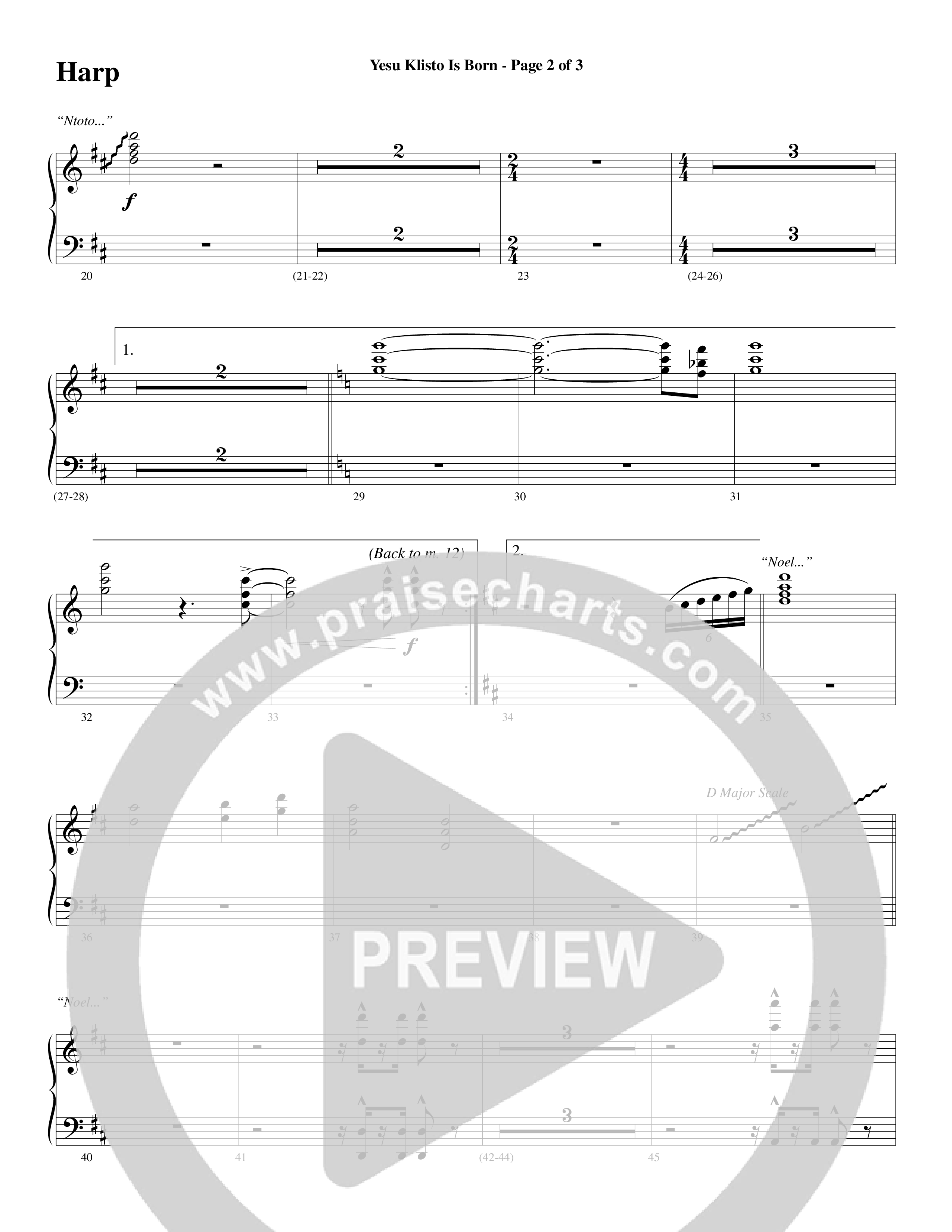 Yesu Klisto Is Born Harp (Word Music Choral / Arr. Gary Rhodes / Orch. Don Marsh)