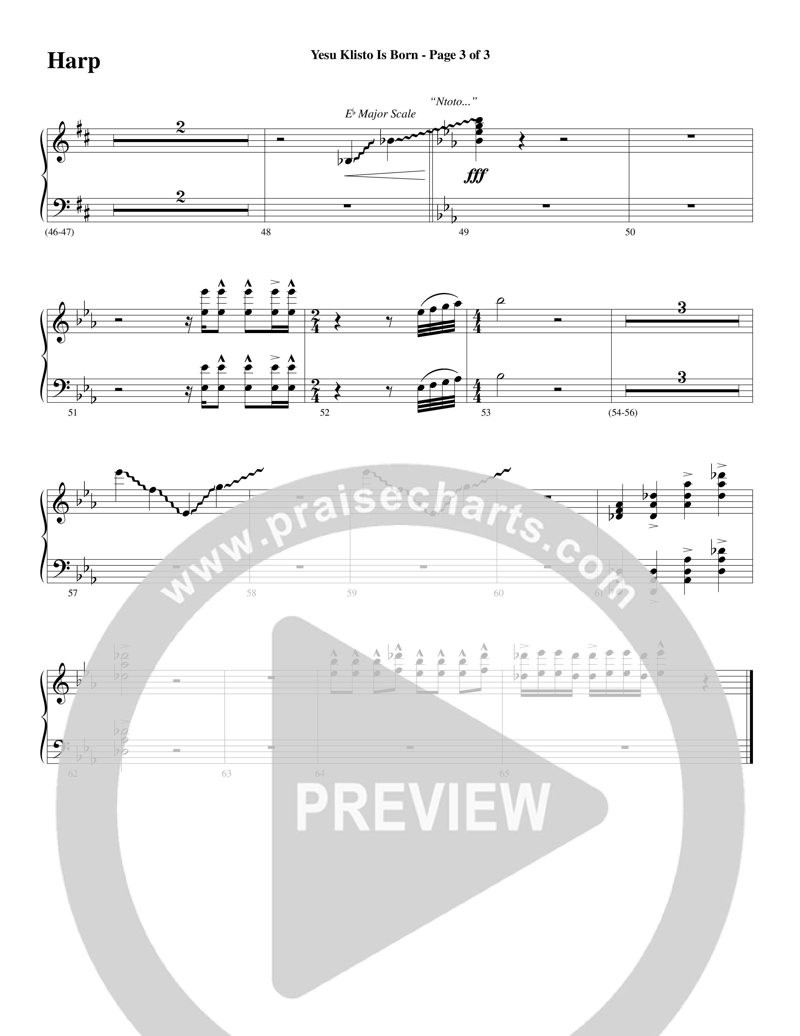 Yesu Klisto Is Born Harp (Word Music Choral / Arr. Gary Rhodes / Orch. Don Marsh)