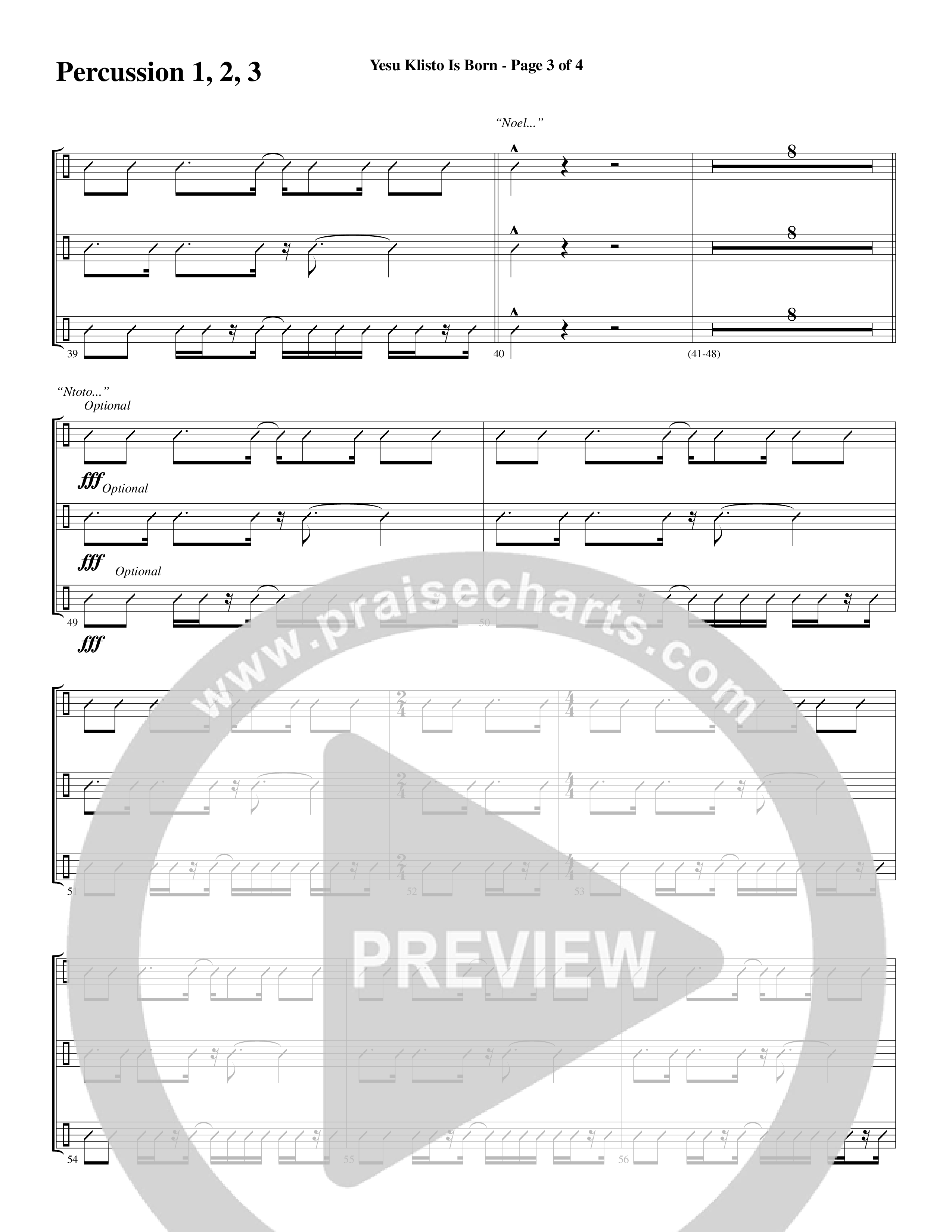 Yesu Klisto Is Born (Choral Anthem SATB) Percussion (Word Music Choral / Arr. Gary Rhodes / Orch. Don Marsh)