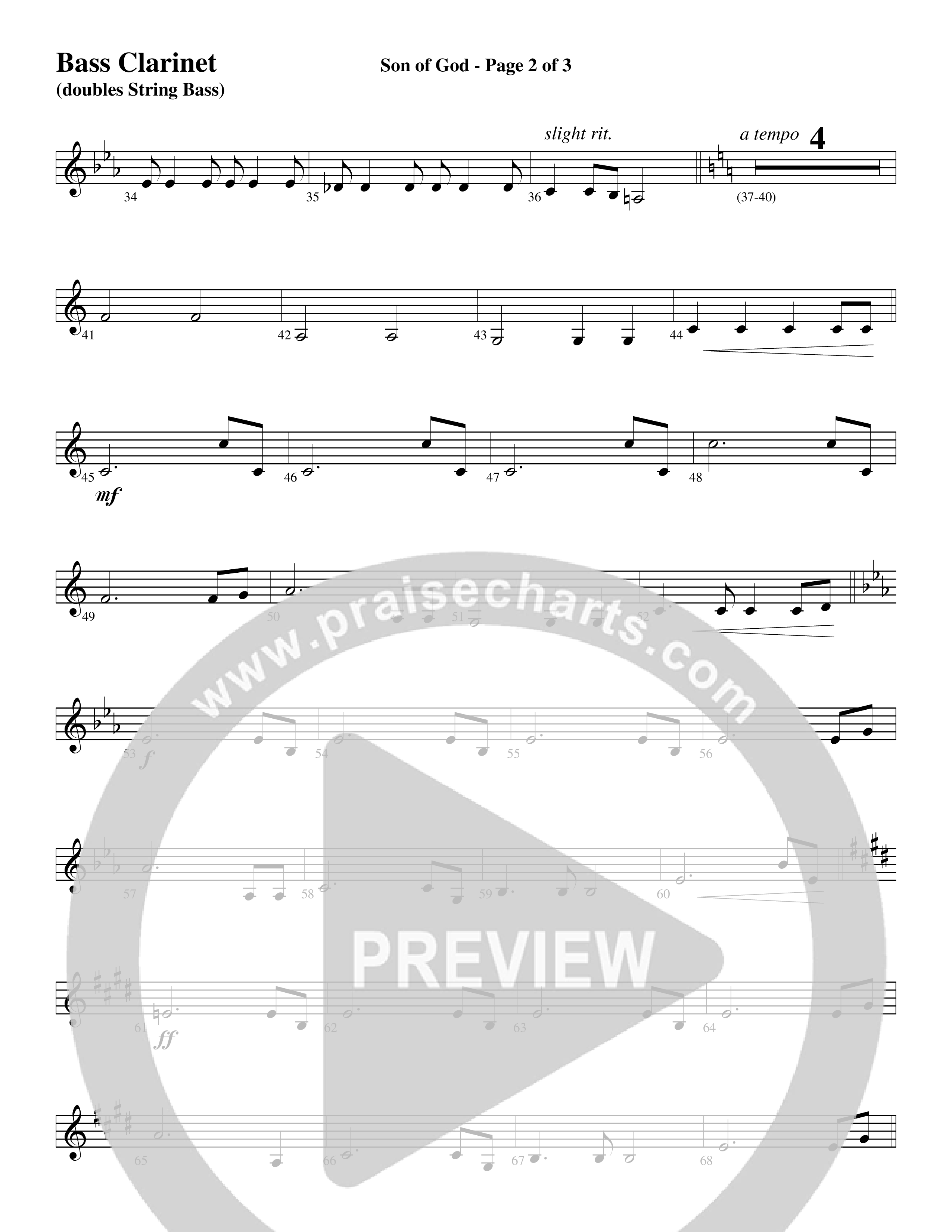 Son Of God (Choral Anthem SATB) Bass Clarinet (Word Music Choral / Arr. David Clydesdale)
