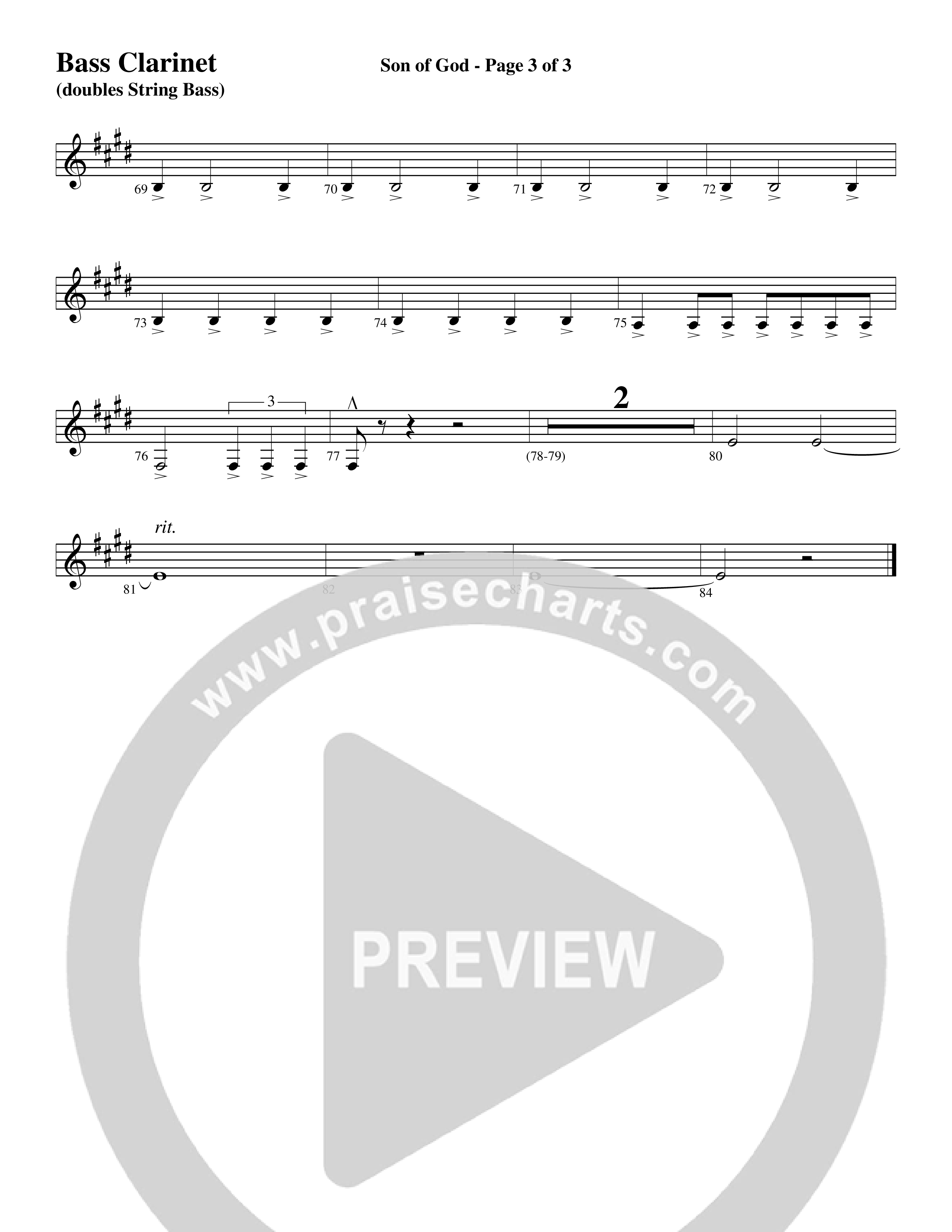 Son Of God (Choral Anthem SATB) Bass Clarinet (Word Music Choral / Arr. David Clydesdale)