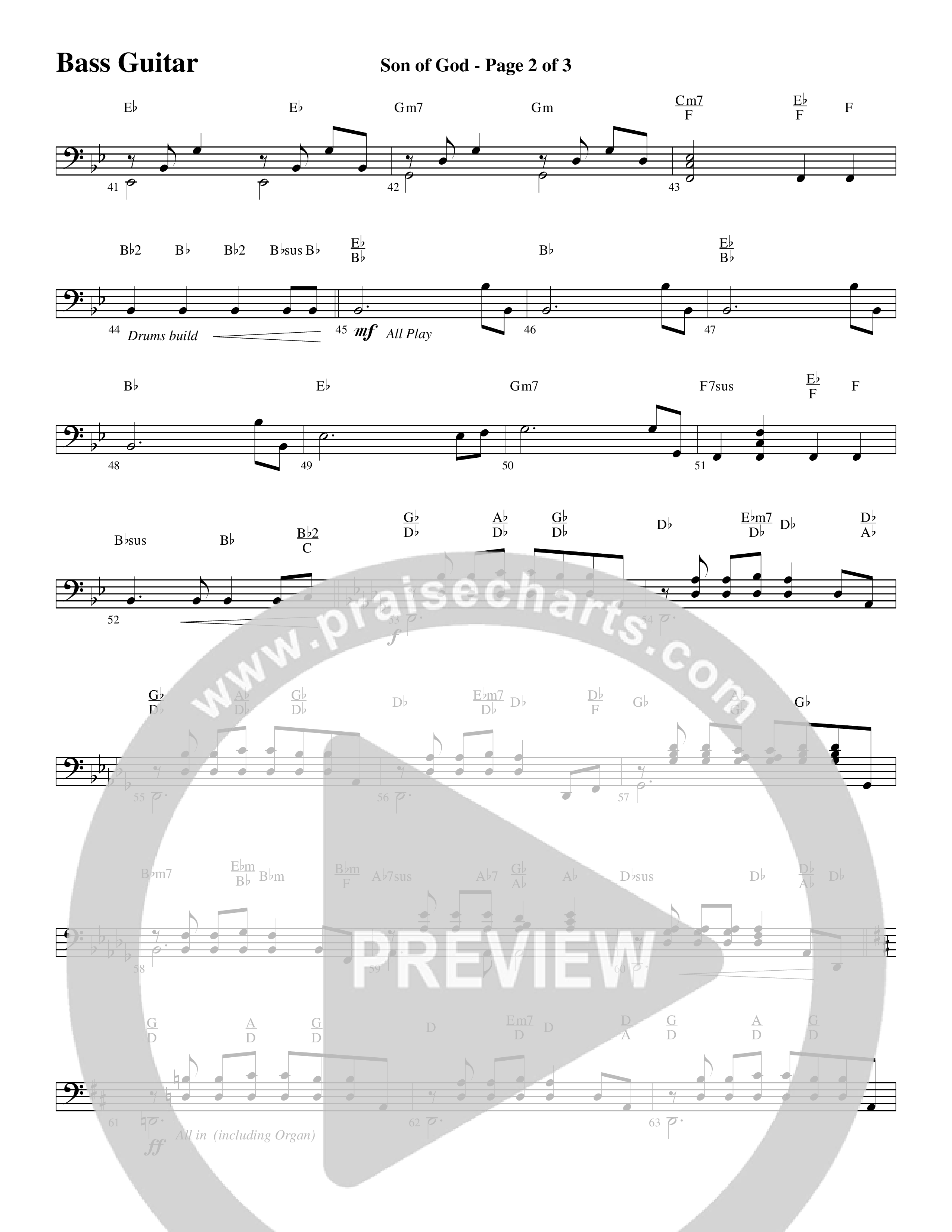 Son Of God (Choral Anthem SATB) Bass Guitar (Word Music Choral / Arr. David Clydesdale)