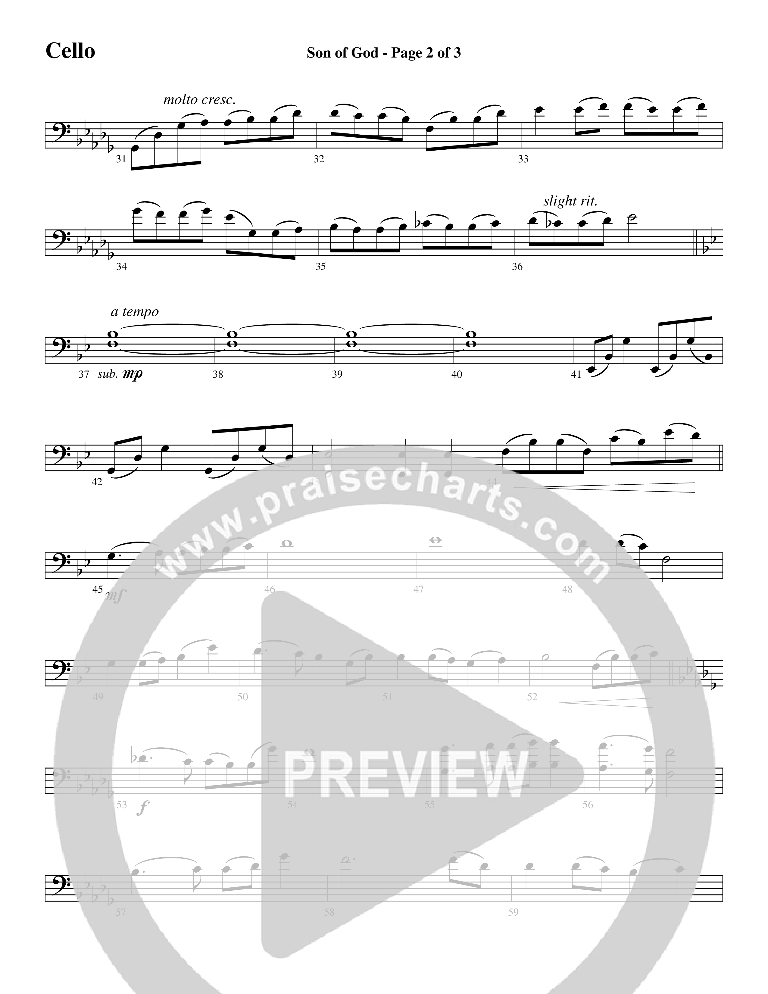 Son Of God (Choral Anthem SATB) Cello (Word Music Choral / Arr. David Clydesdale)
