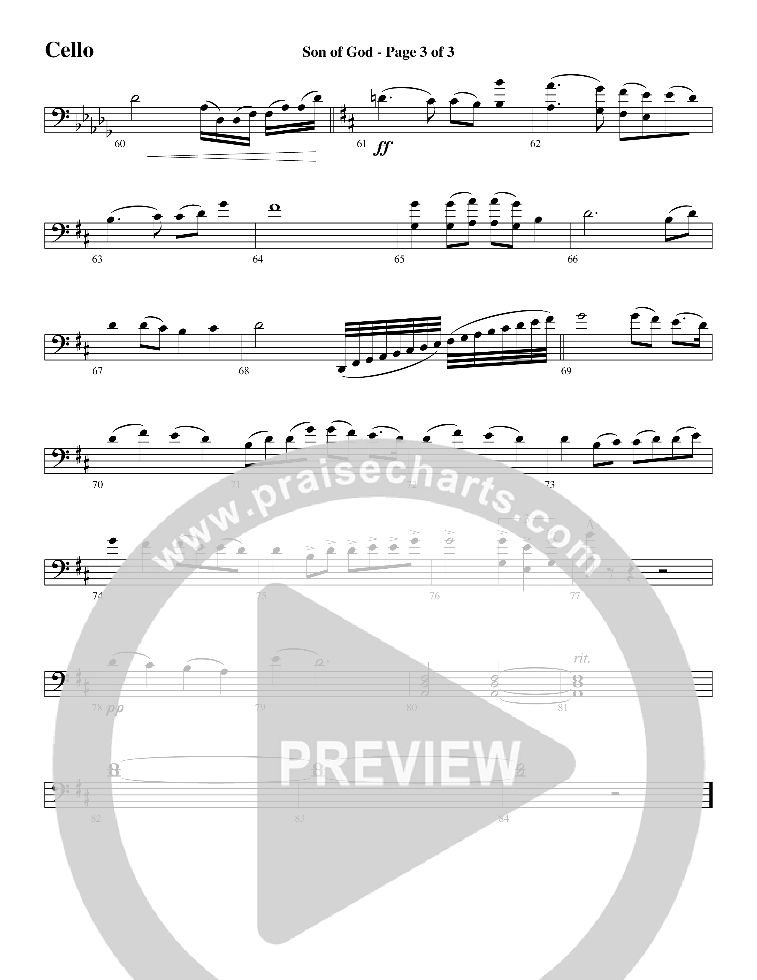 Son Of God (Choral Anthem SATB) Cello (Word Music Choral / Arr. David Clydesdale)