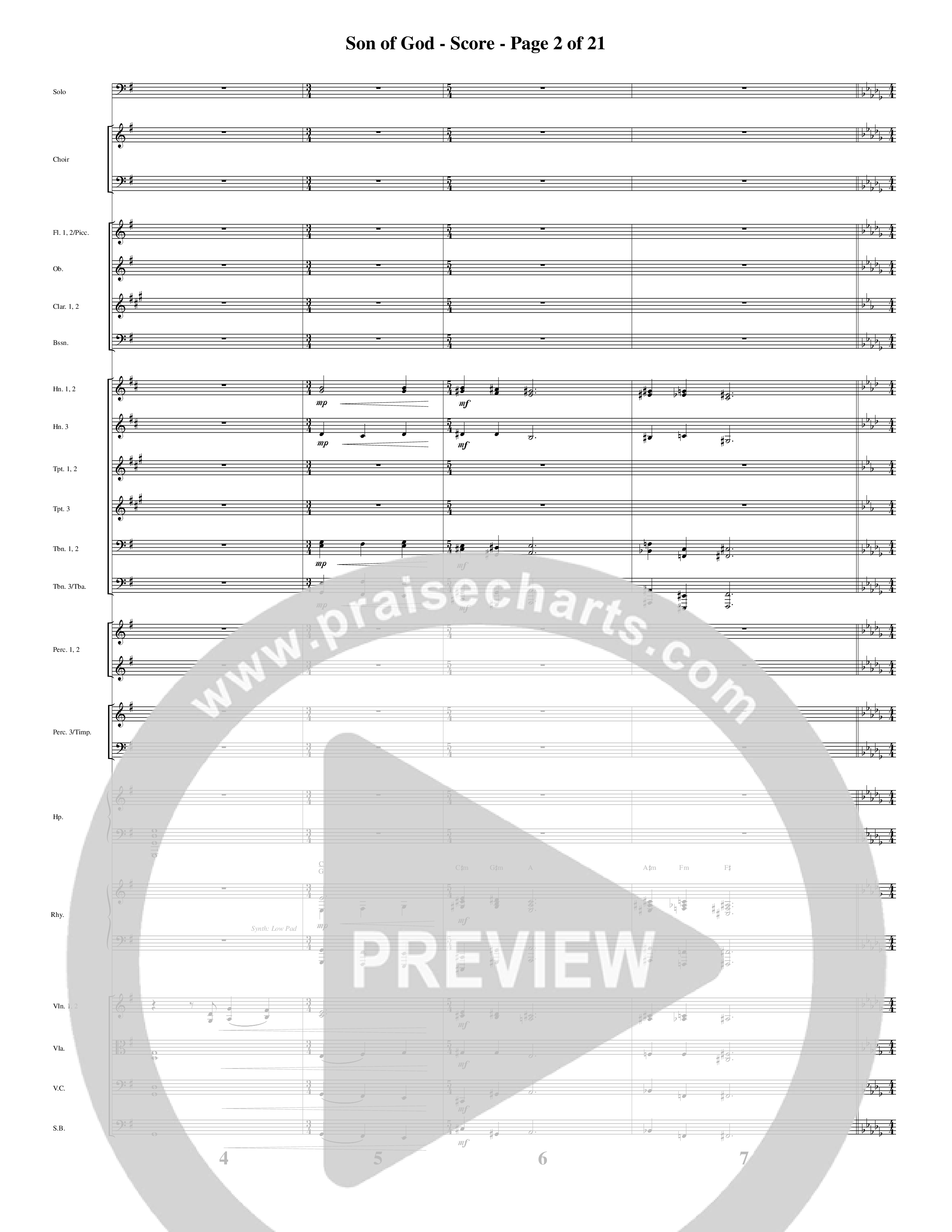 Son Of God (Choral Anthem SATB) Orchestration (Word Music Choral / Arr. David Clydesdale)