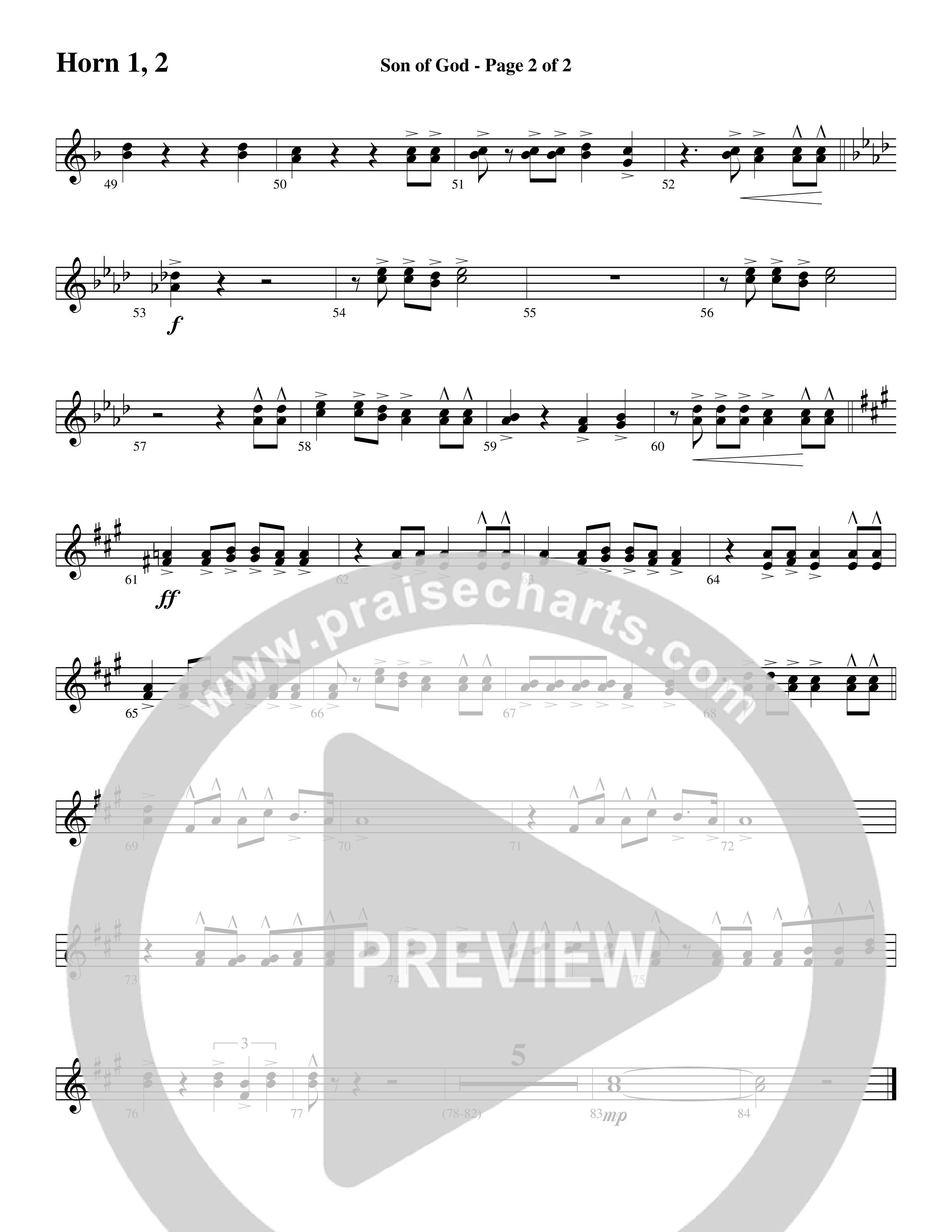 Son Of God (Choral Anthem SATB) French Horn 1/2 (Word Music Choral / Arr. David Clydesdale)