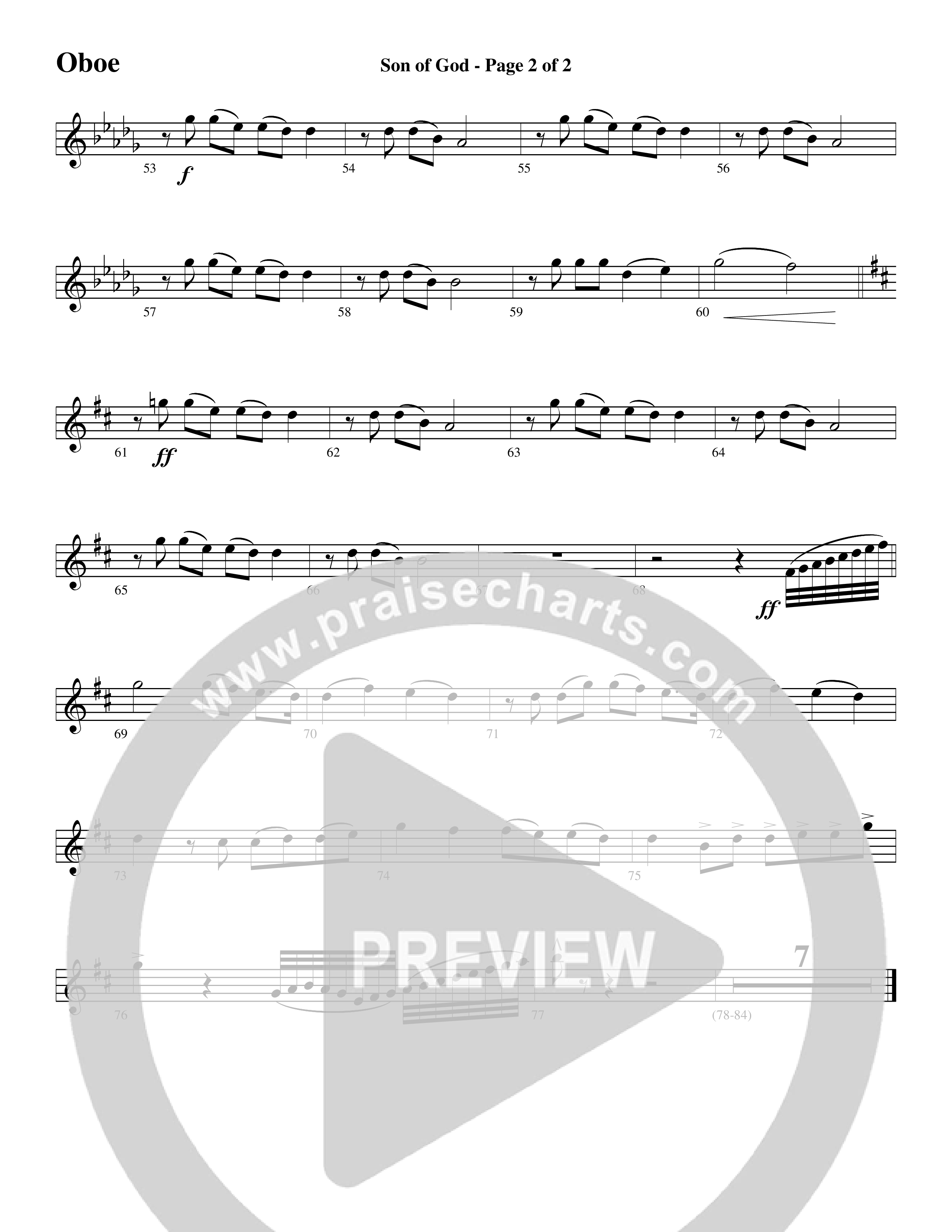 Son Of God (Choral Anthem SATB) Oboe (Word Music Choral / Arr. David Clydesdale)