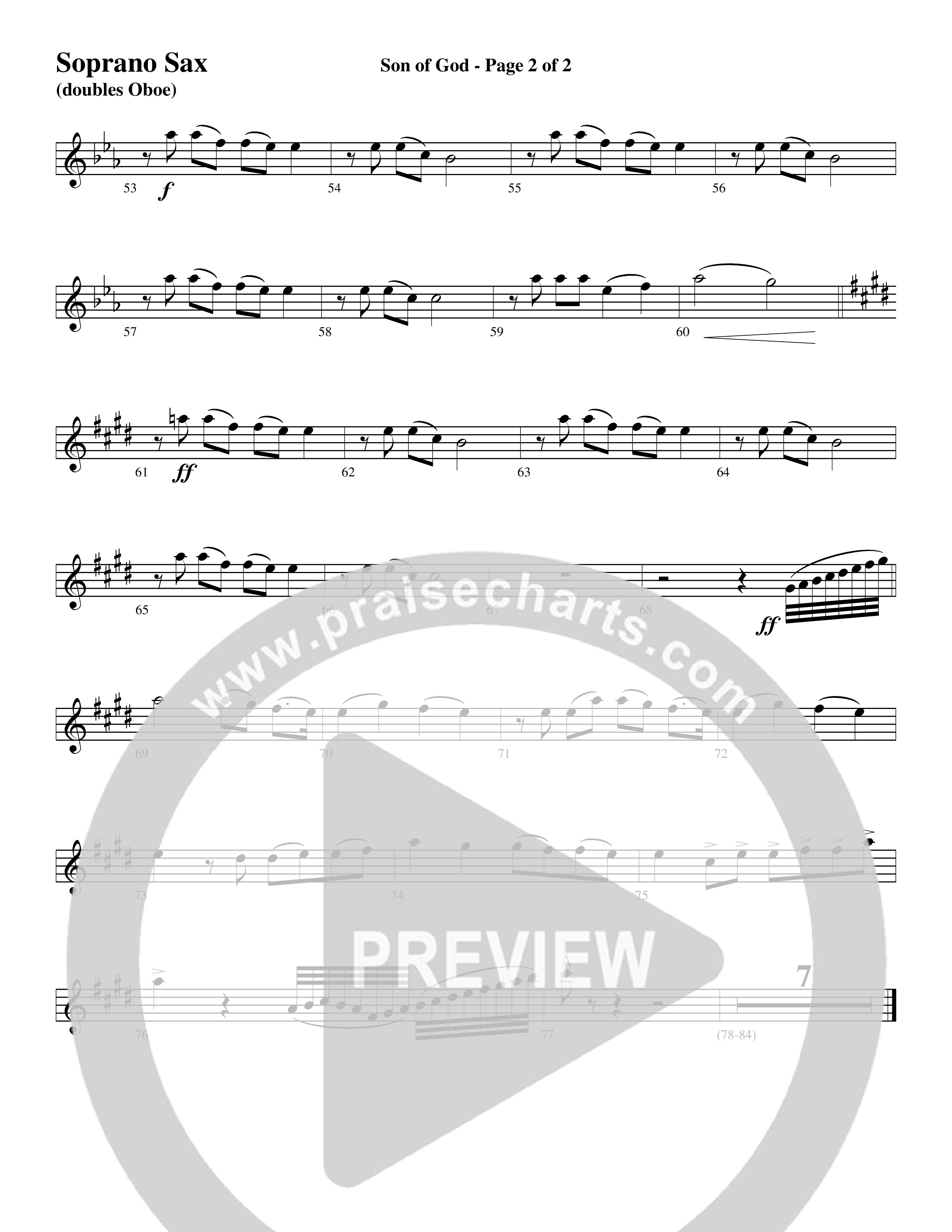 Son Of God (Choral Anthem SATB) Soprano Sax (Word Music Choral / Arr. David Clydesdale)
