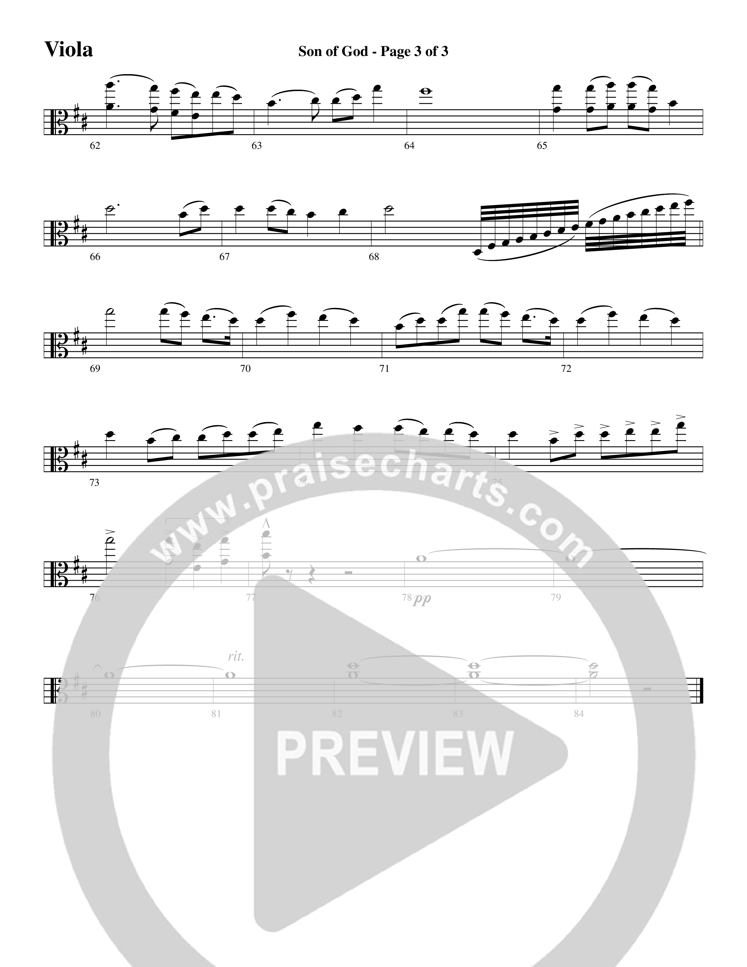 Son Of God (Choral Anthem SATB) Viola (Word Music Choral / Arr. David Clydesdale)