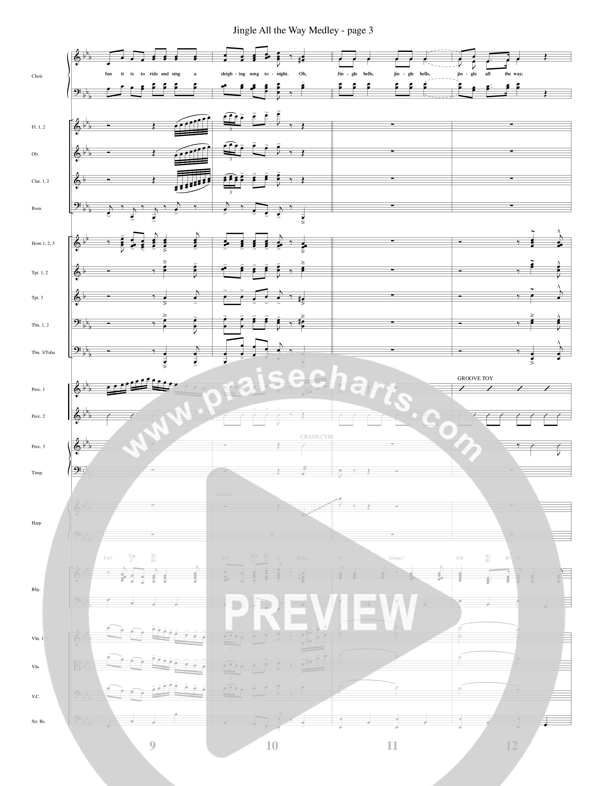 Jingle  All The Way Medley (Choral Anthem SATB) Orchestration (Word Music Choral / Arr. David Clydesdale)