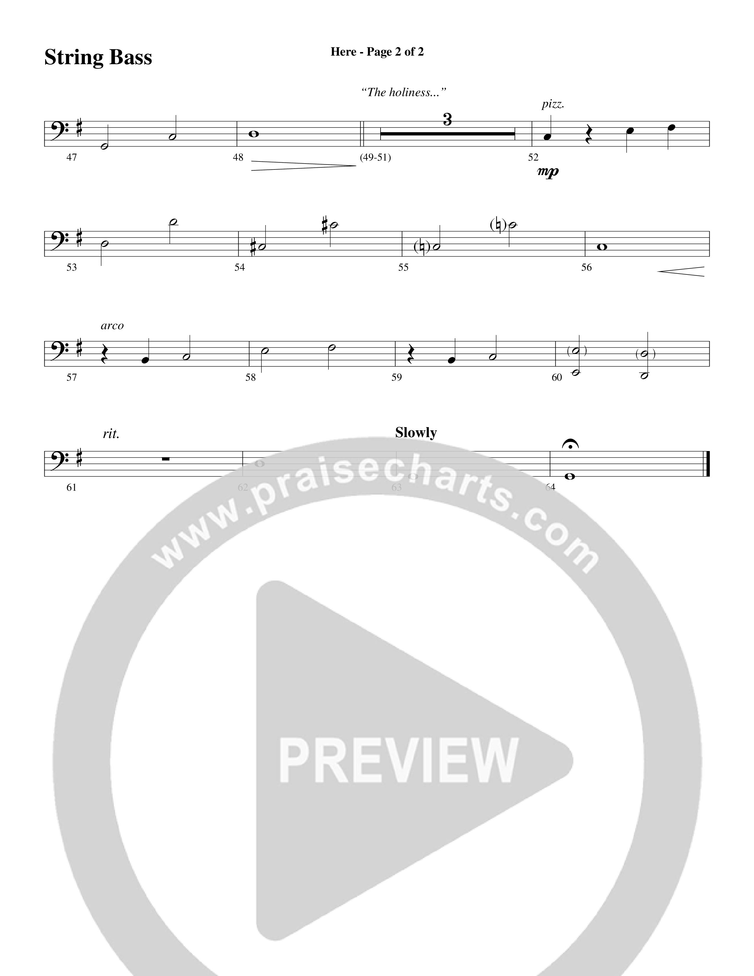 Here (Choral Anthem SATB) String Bass (Word Music Choral / Arr. Dave Williamson)