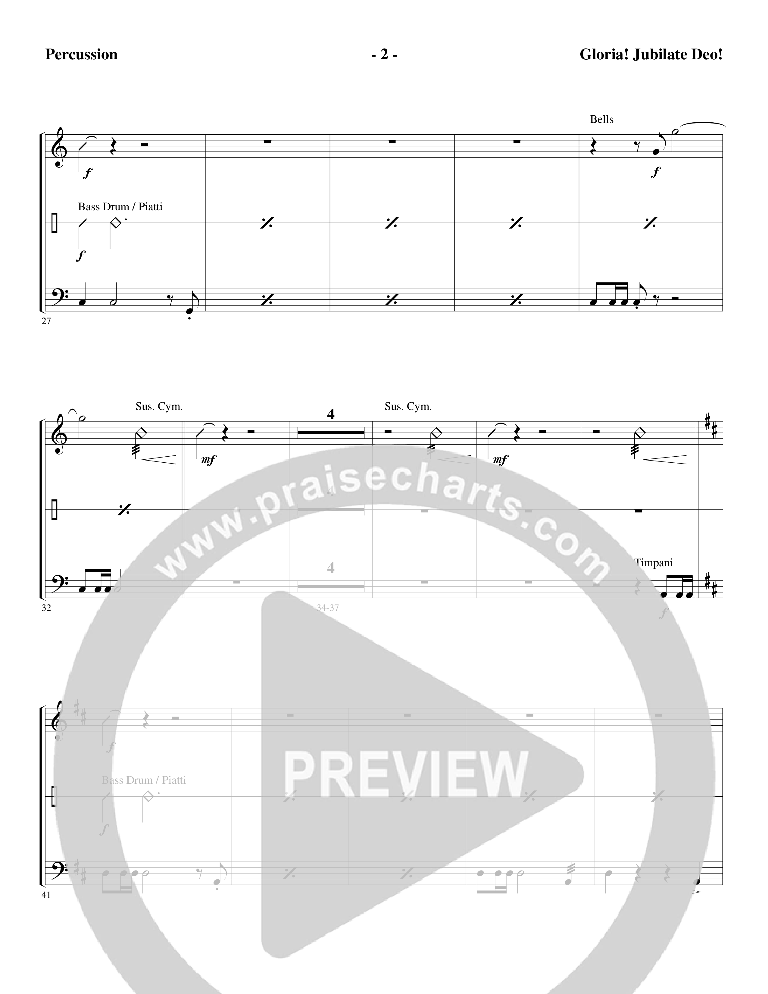 Gloria Jubilate Deo (Choral Anthem SATB) Percussion (Word Music Choral / Arr. Marty Parks)