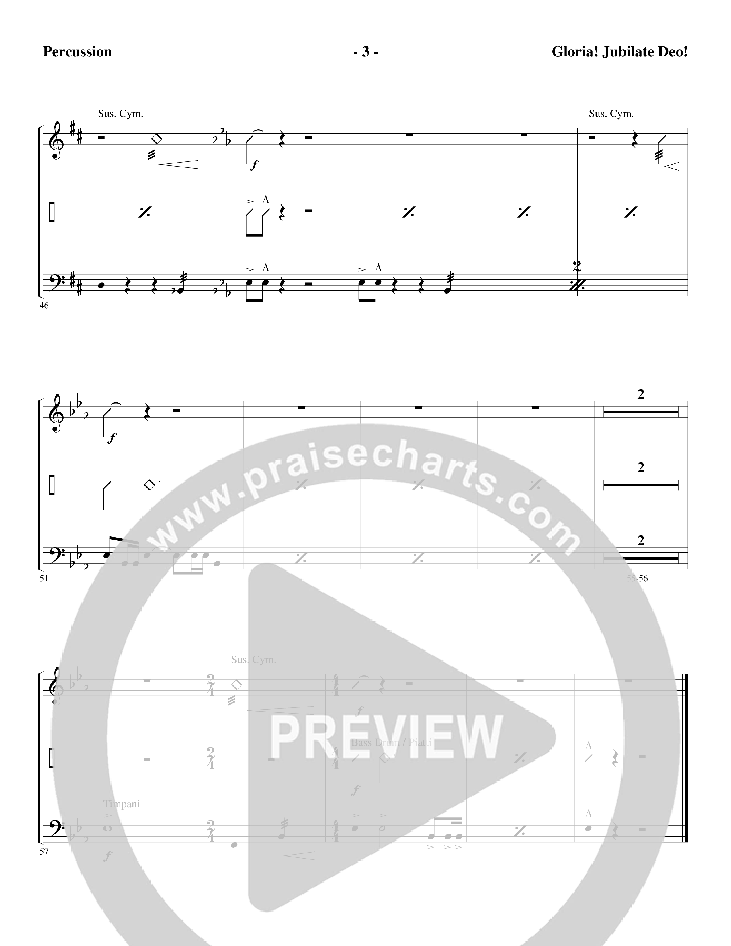 Gloria Jubilate Deo (Choral Anthem SATB) Percussion (Word Music Choral / Arr. Marty Parks)