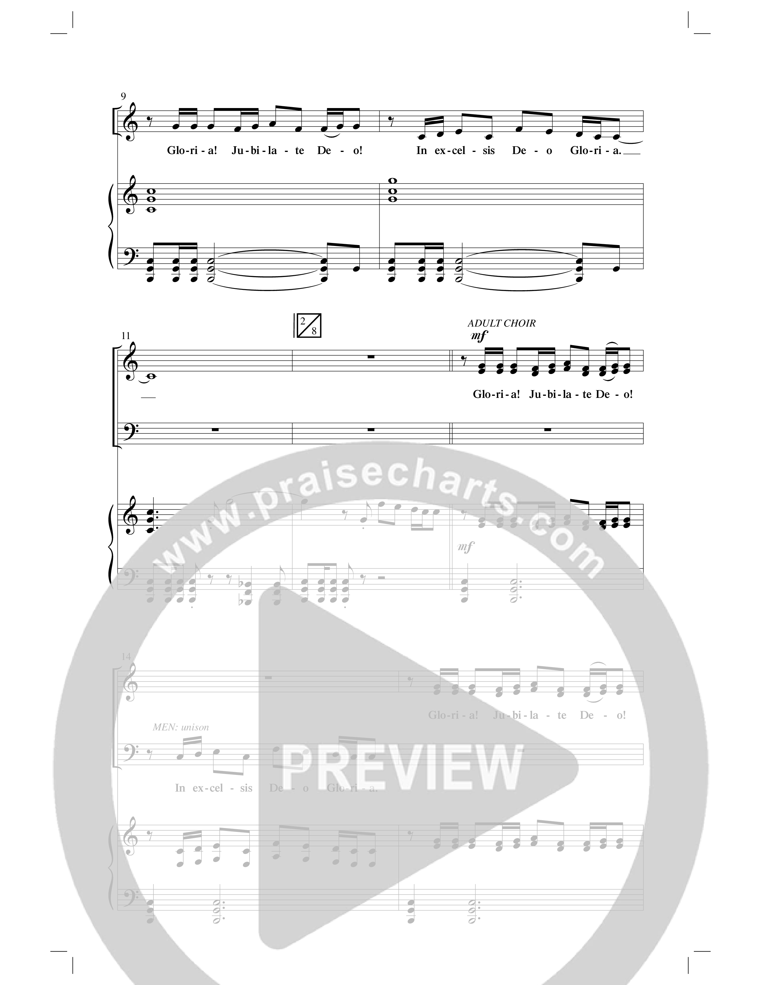 Gloria Jubilate Deo (Choral Anthem SATB) Anthem (SATB/Piano) (Word Music Choral / Arr. Marty Parks)
