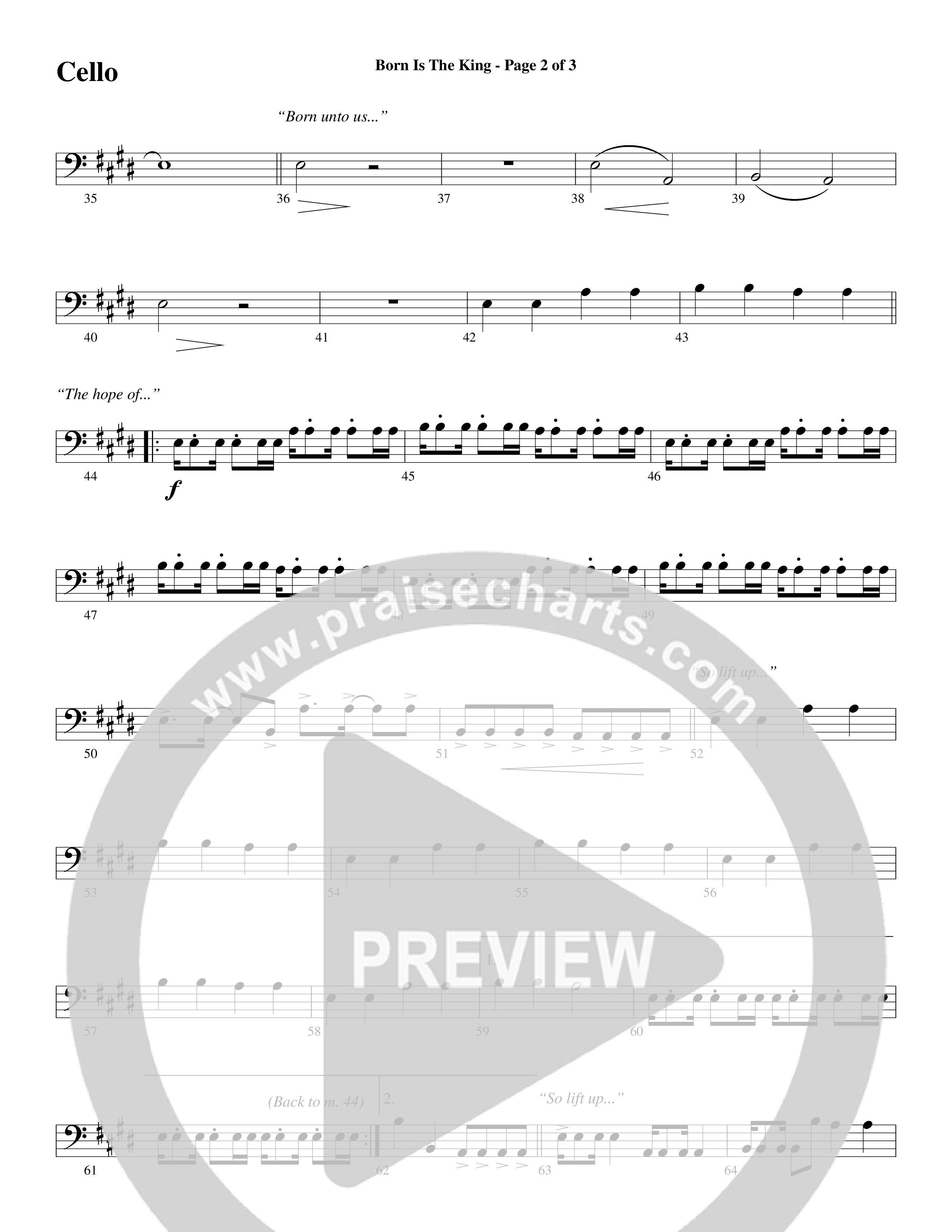 Born Is The King (It's Christmas) Cello (Word Music Choral / Arr. Gary Rhodes / Orch. Tim Cates)