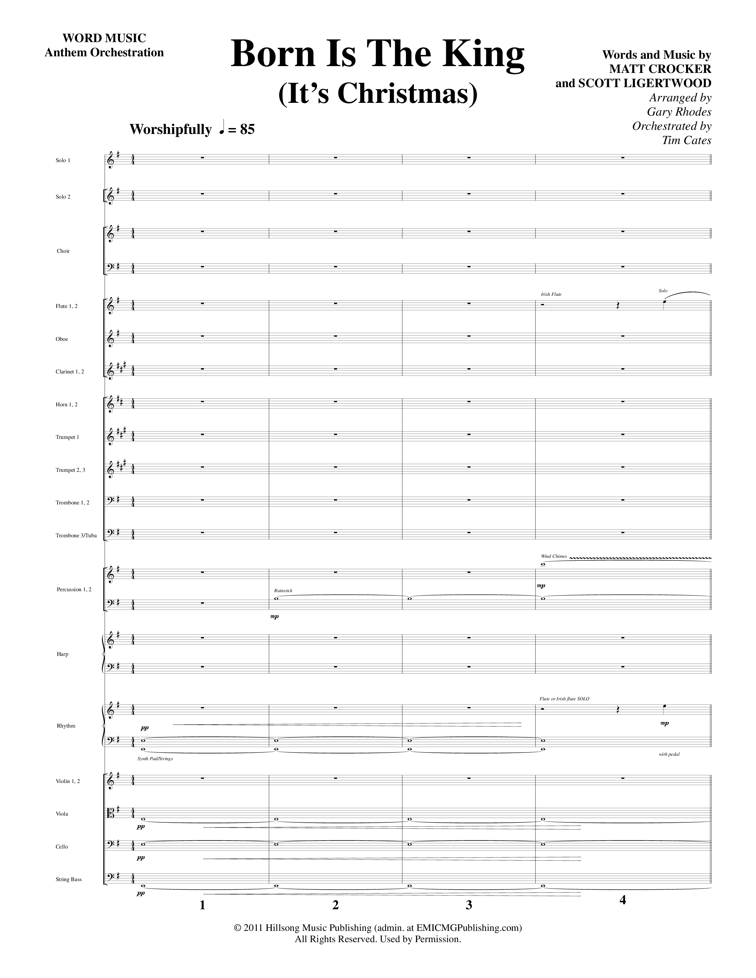 Born Is The King (It's Christmas) Orchestration (Word Music Choral / Arr. Gary Rhodes / Orch. Tim Cates)