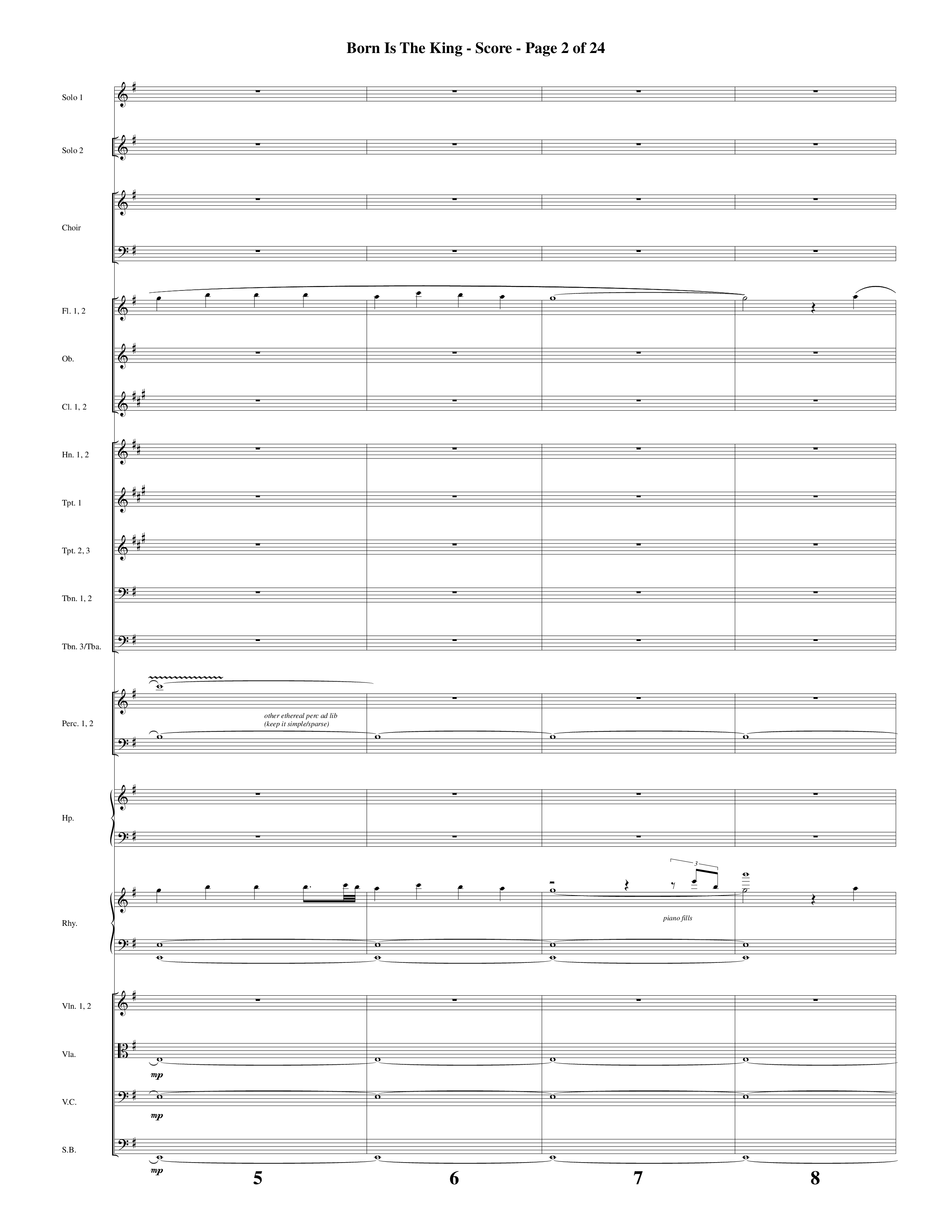 Born Is The King (It's Christmas) Orchestration (Word Music Choral / Arr. Gary Rhodes / Orch. Tim Cates)