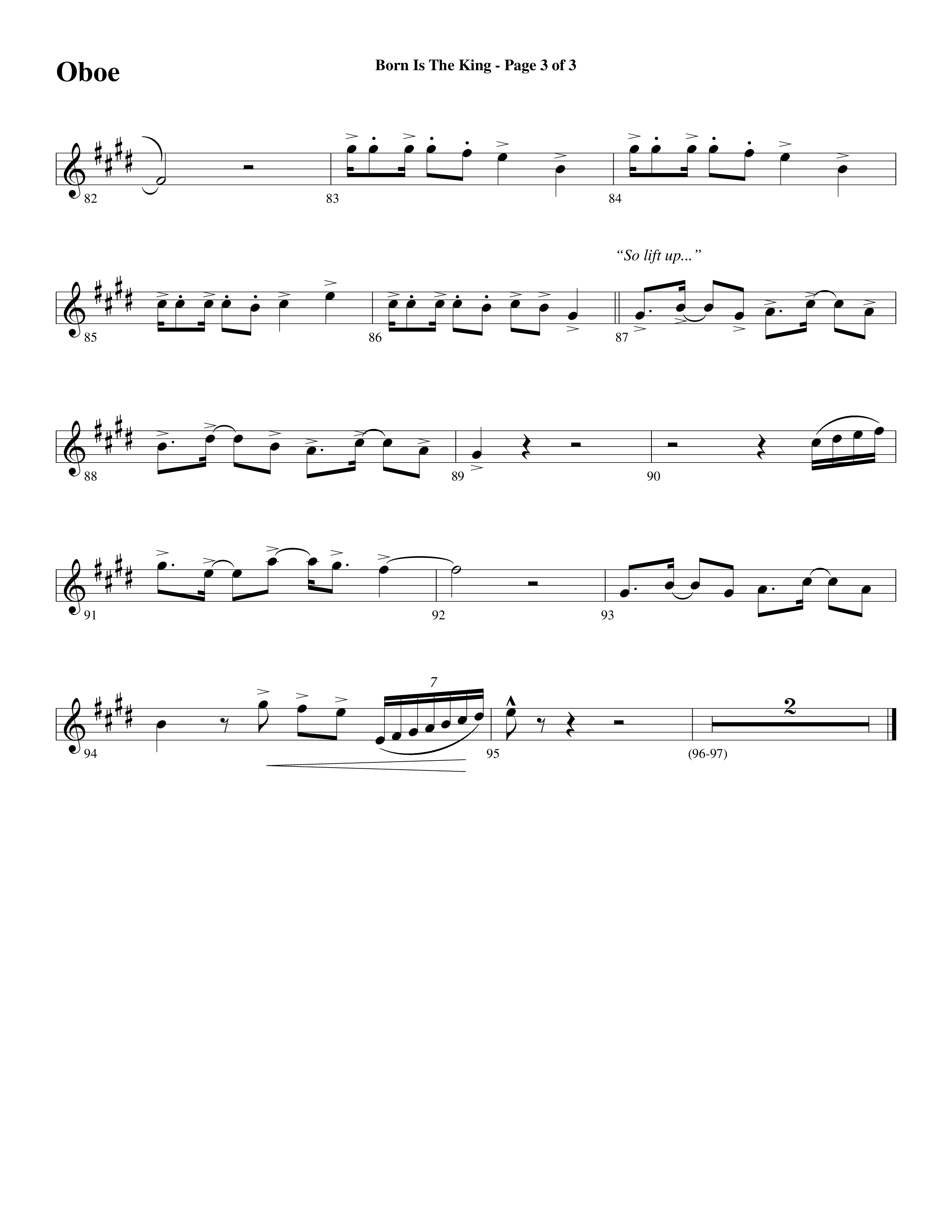 Born Is The King (It's Christmas) Oboe (Word Music Choral / Arr. Gary Rhodes / Orch. Tim Cates)