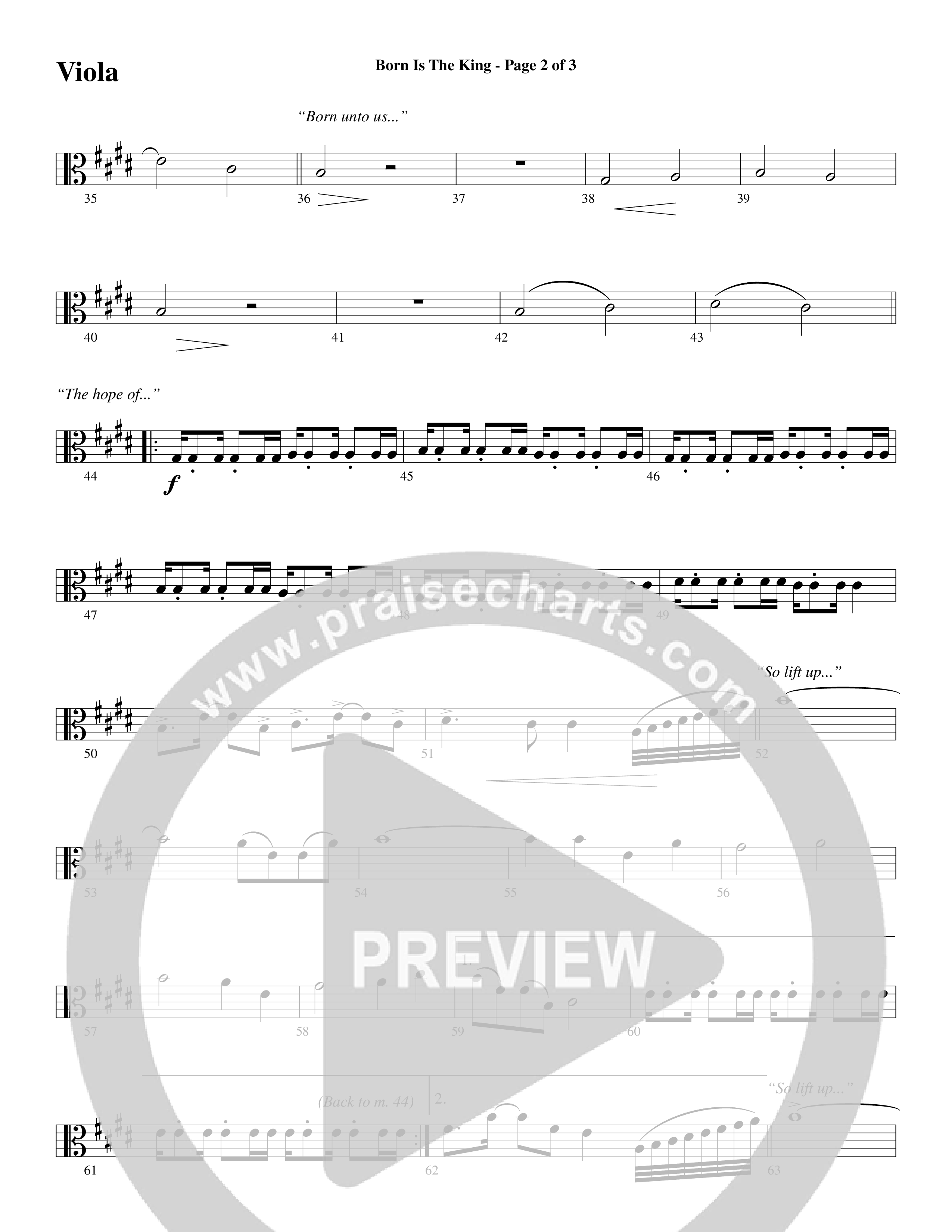 Born Is The King (It's Christmas) Viola (Word Music Choral / Arr. Gary Rhodes / Orch. Tim Cates)