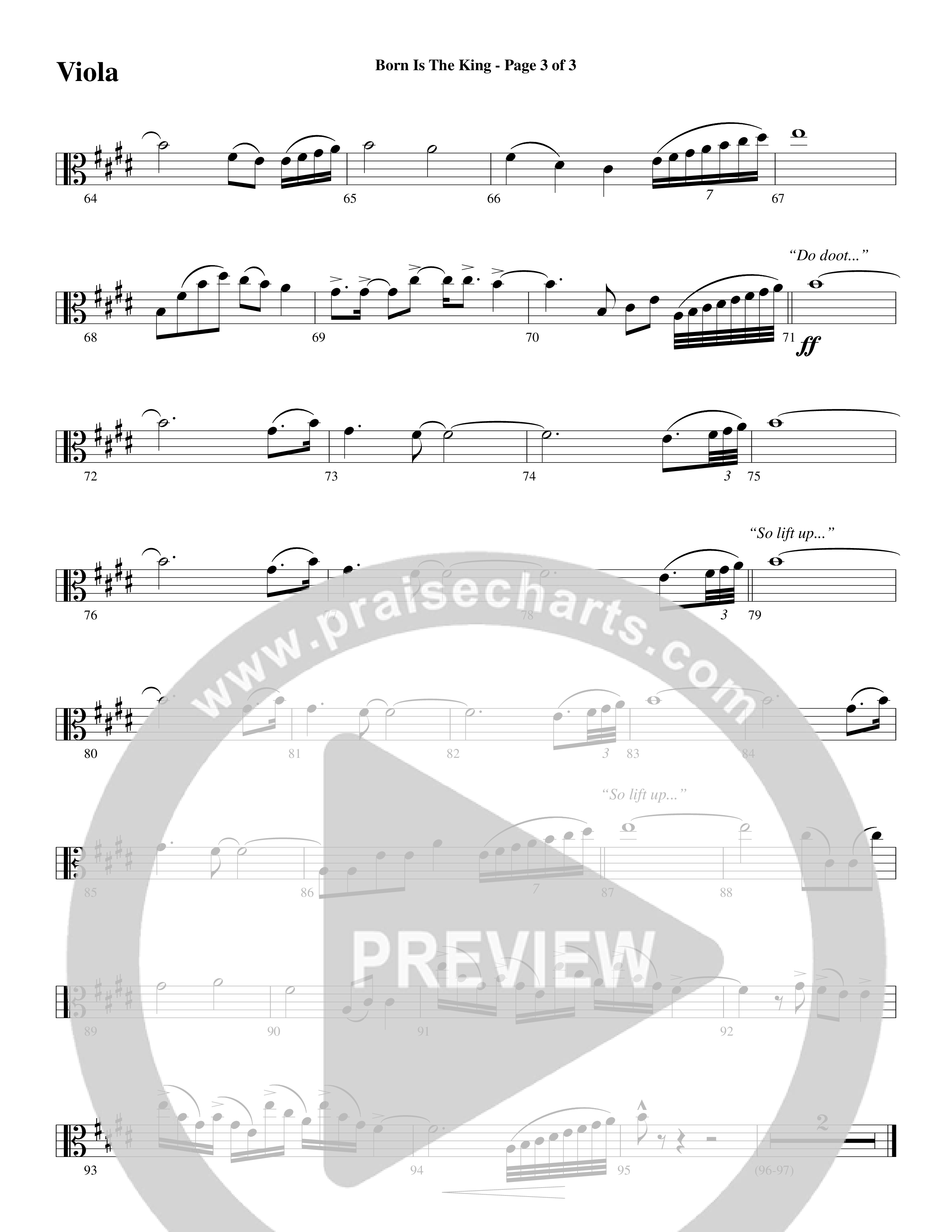 Born Is The King (It's Christmas) Viola (Word Music Choral / Arr. Gary Rhodes / Orch. Tim Cates)