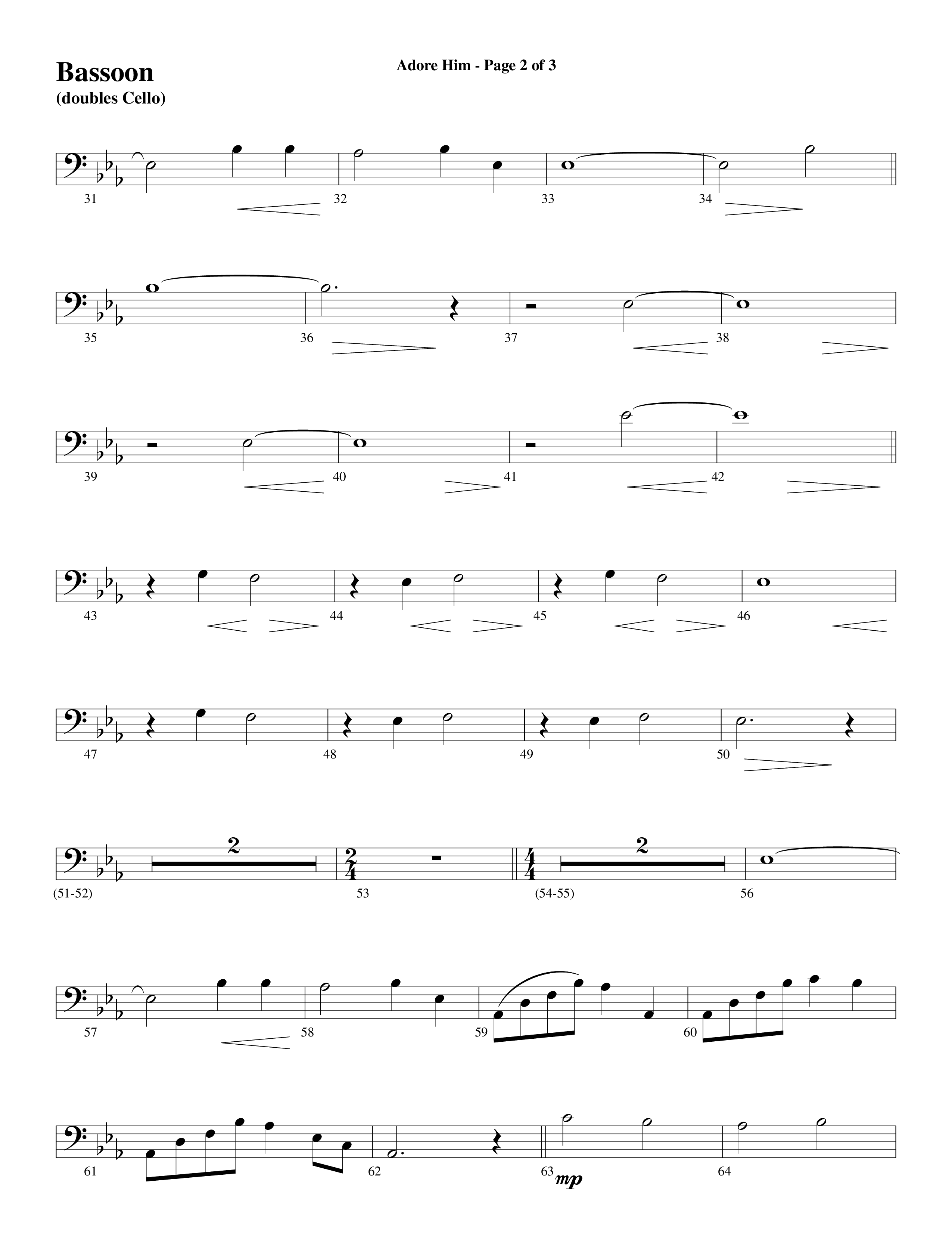Adore Him (Choral Anthem SATB) Bassoon (Word Music Choral / Arr. Robert Sterling)