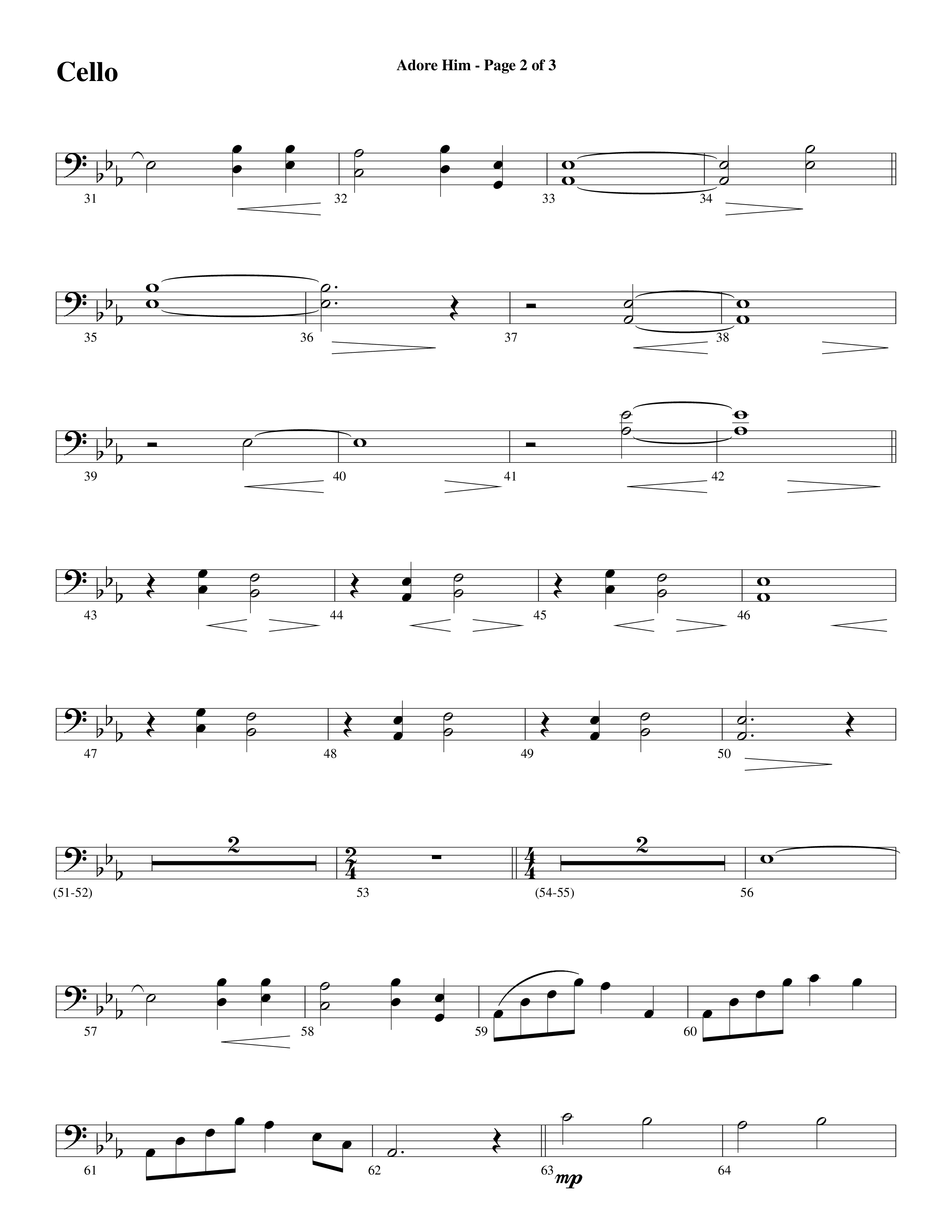 Adore Him (Choral Anthem SATB) Cello (Word Music Choral / Arr. Robert Sterling)
