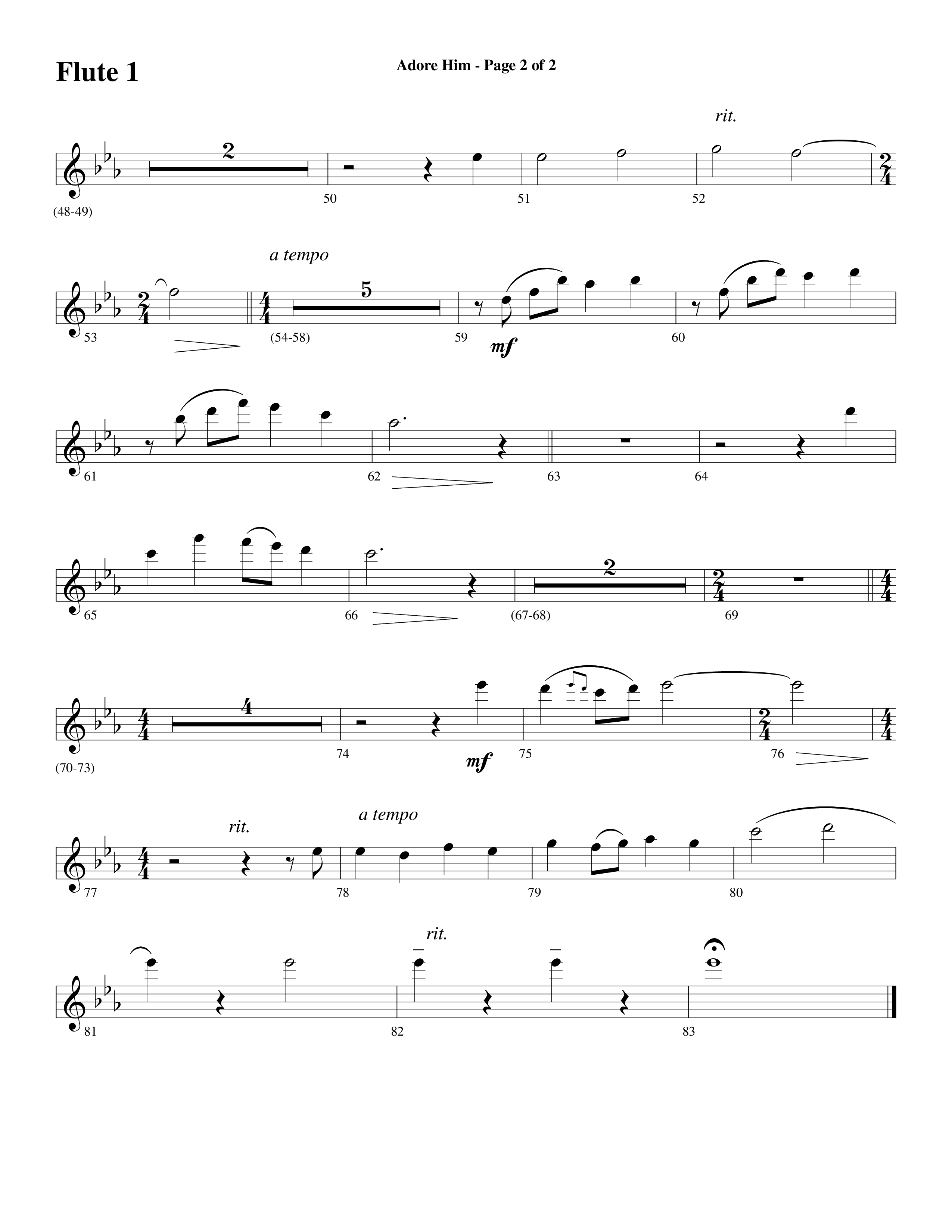 Adore Him (Choral Anthem SATB) Flute (Word Music Choral / Arr. Robert Sterling)