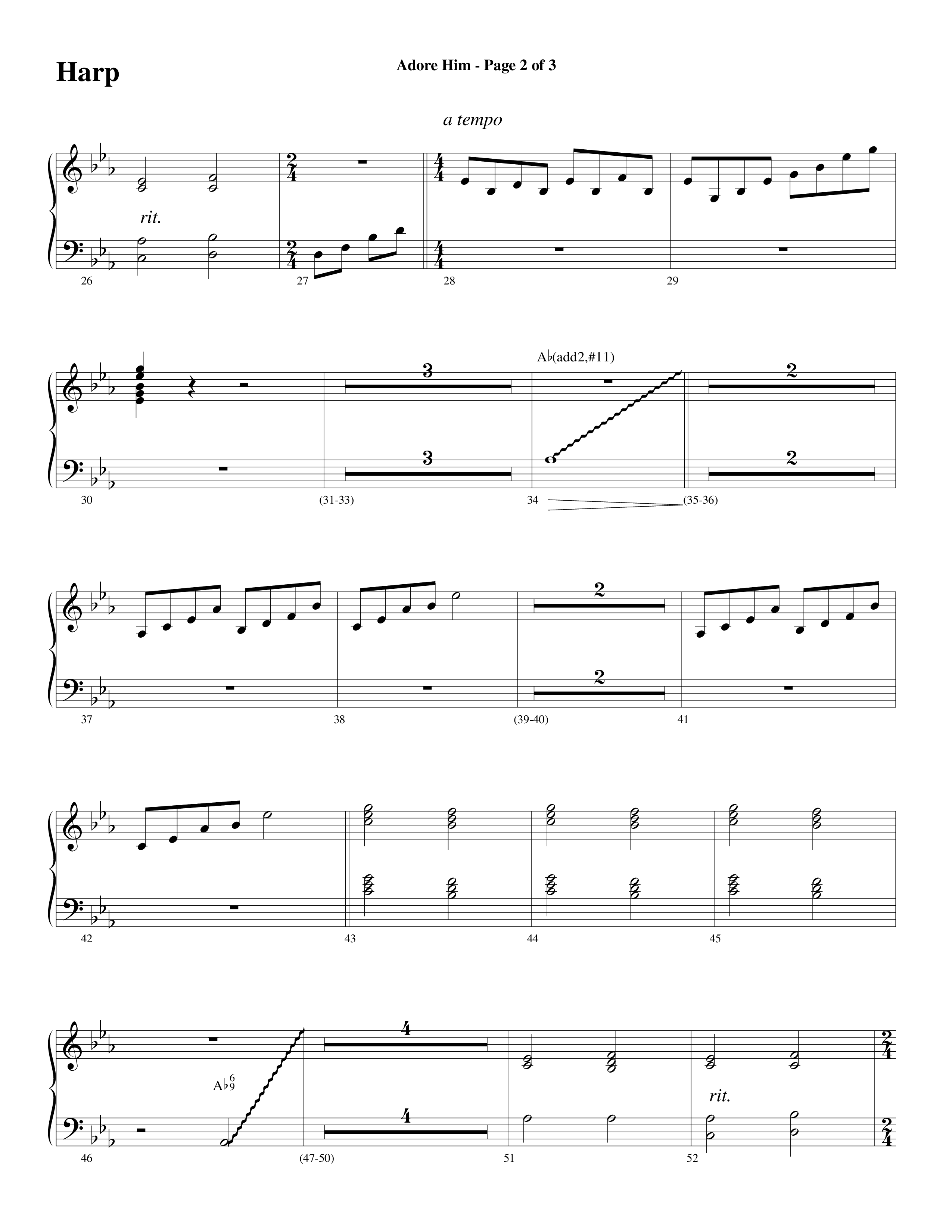 Adore Him (Choral Anthem SATB) Harp (Word Music Choral / Arr. Robert Sterling)