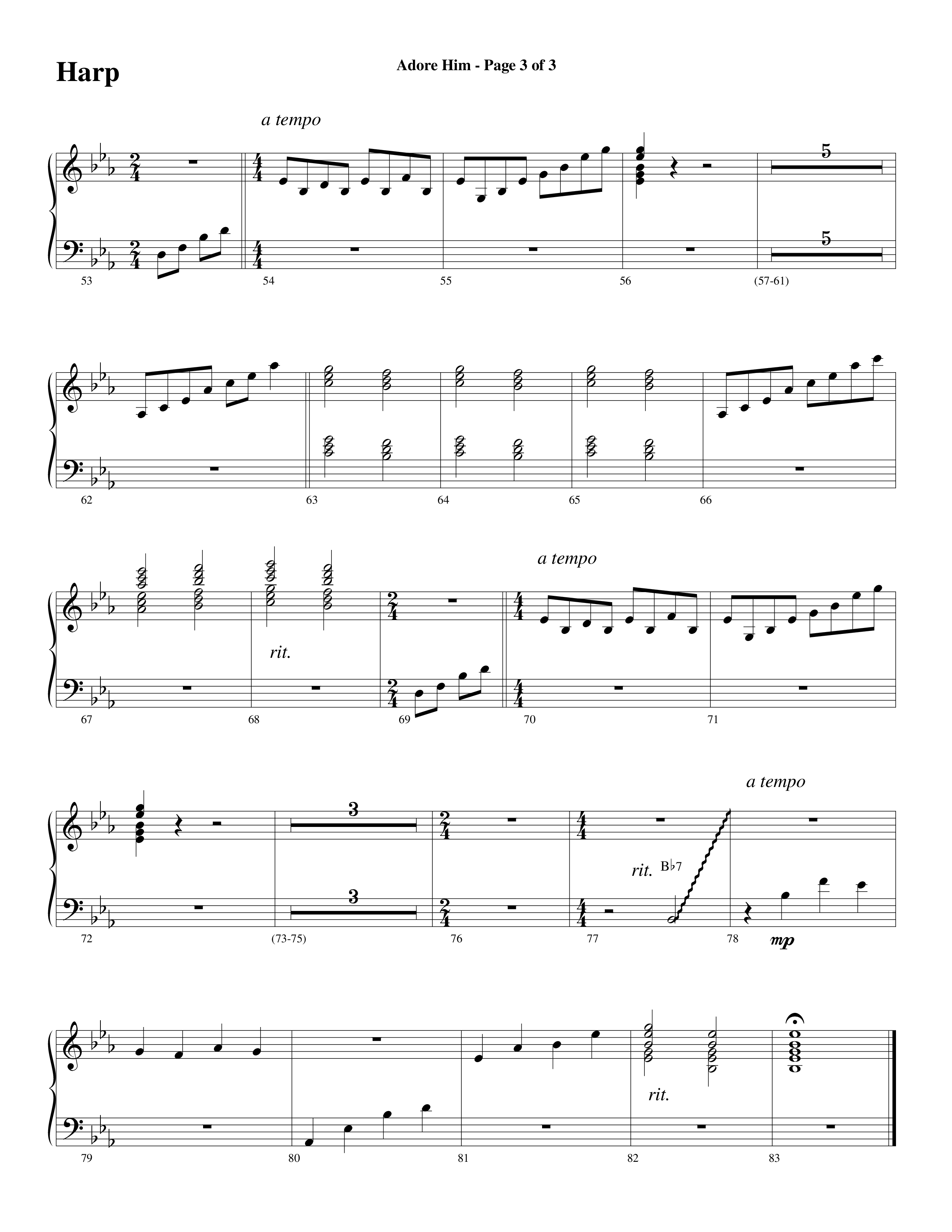 Adore Him (Choral Anthem SATB) Harp (Word Music Choral / Arr. Robert Sterling)