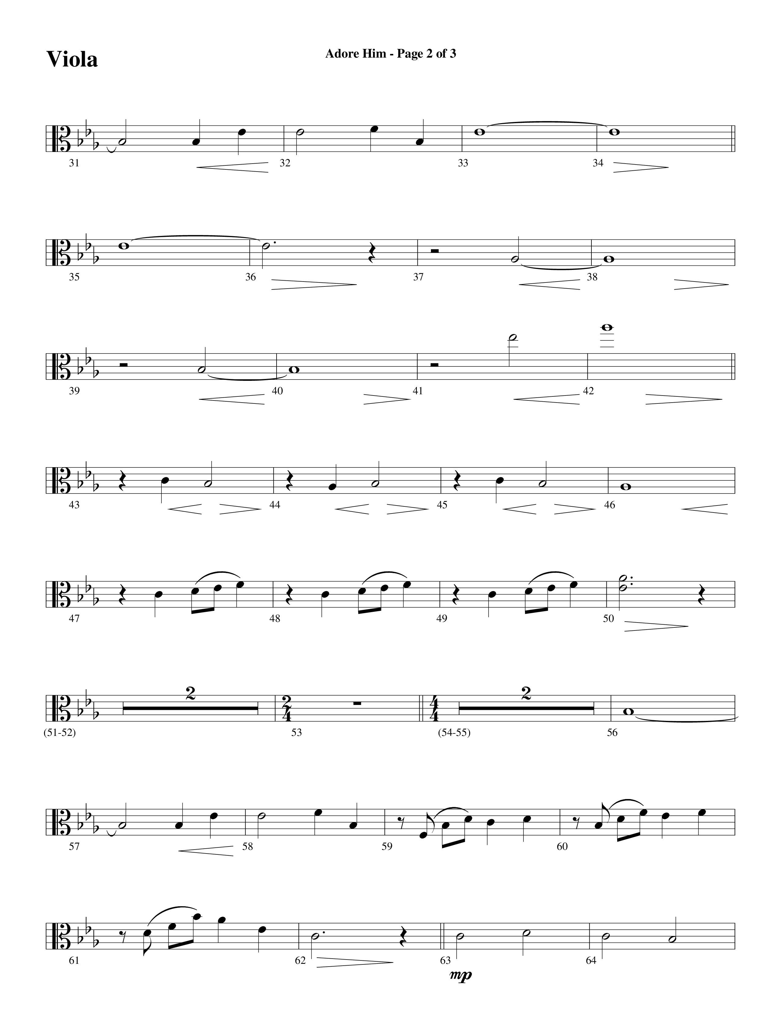 Adore Him (Choral Anthem SATB) Viola (Word Music Choral / Arr. Robert Sterling)