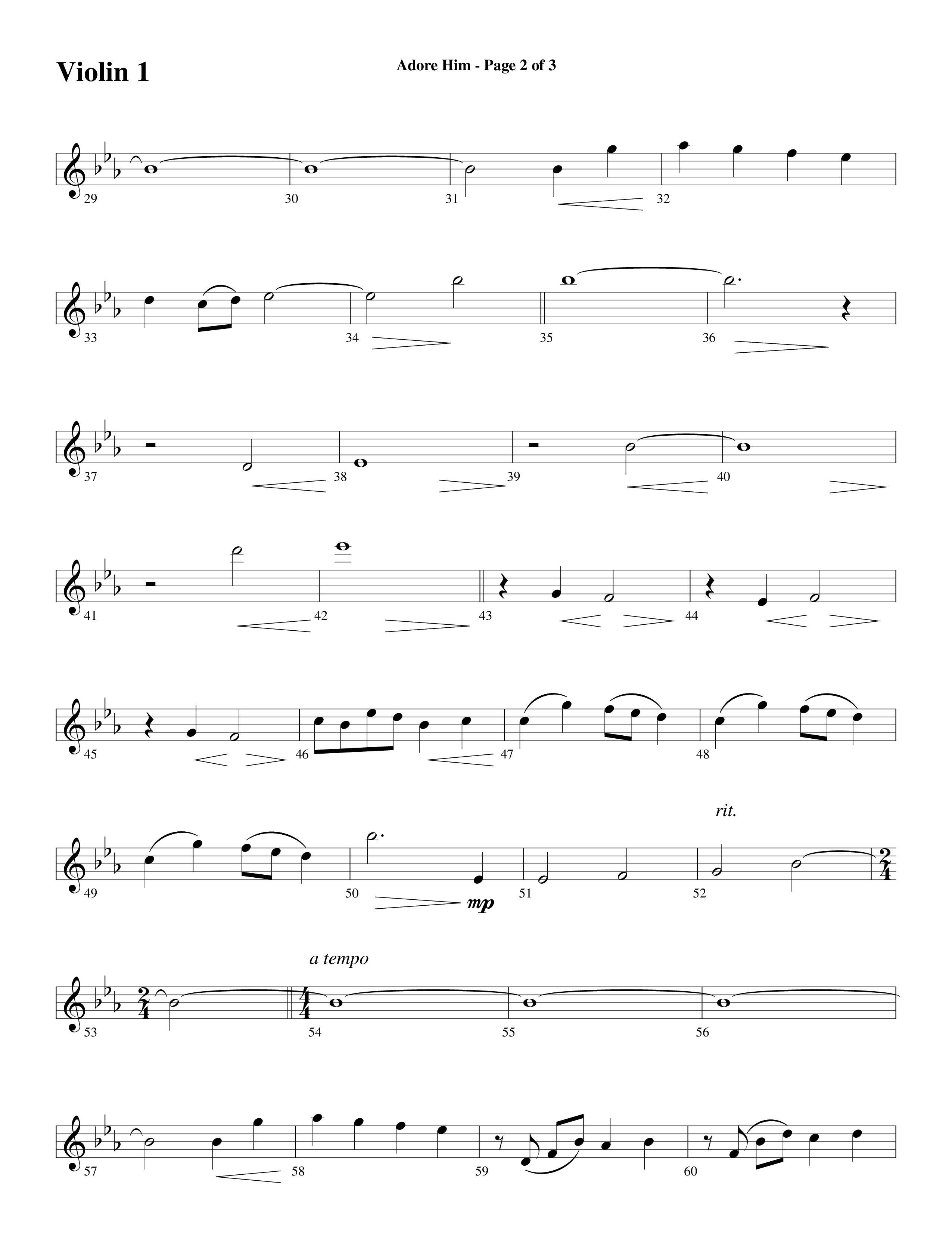 Adore Him (Choral Anthem SATB) Violin 1 (Word Music Choral / Arr. Robert Sterling)