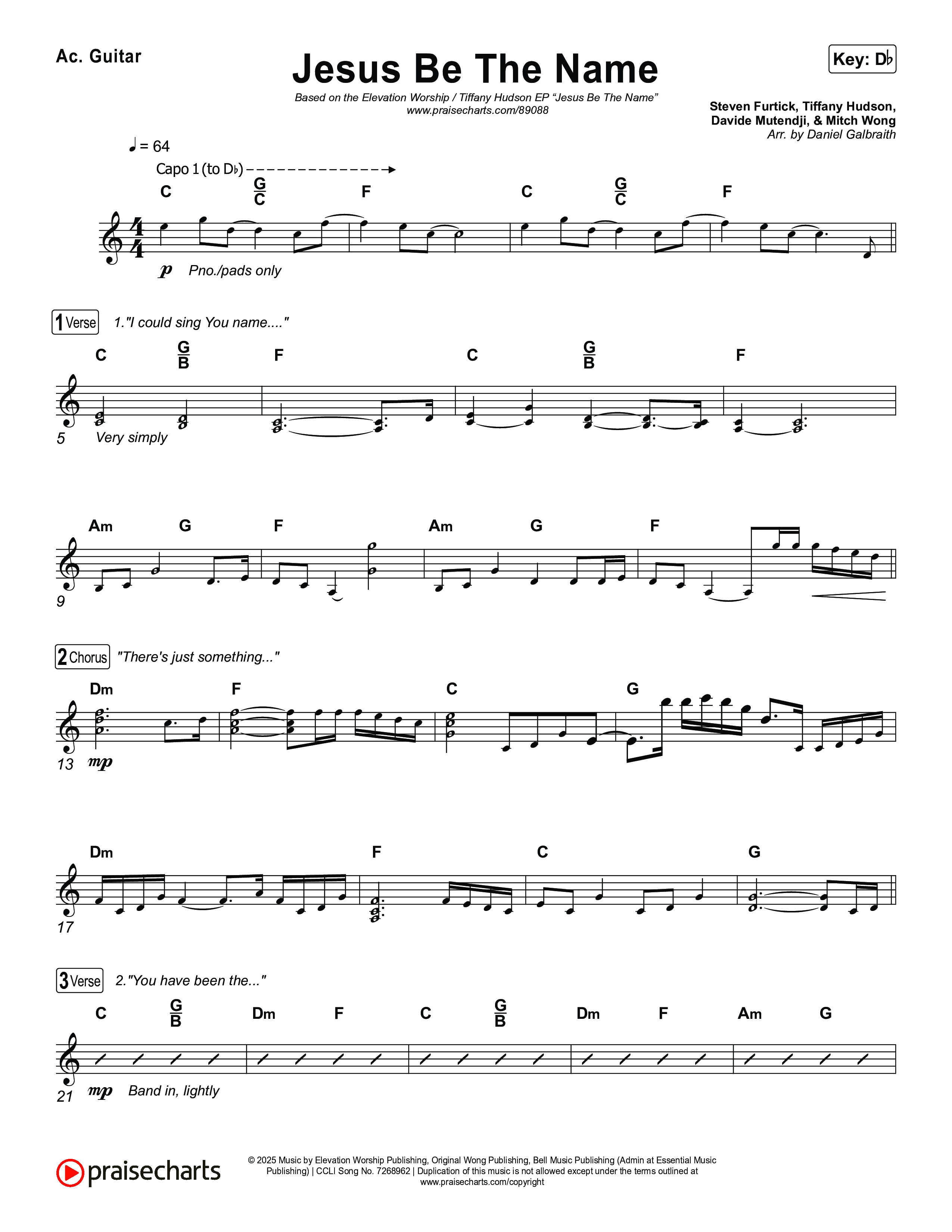 Jesus Be The Name Acoustic Guitar (Elevation Worship)