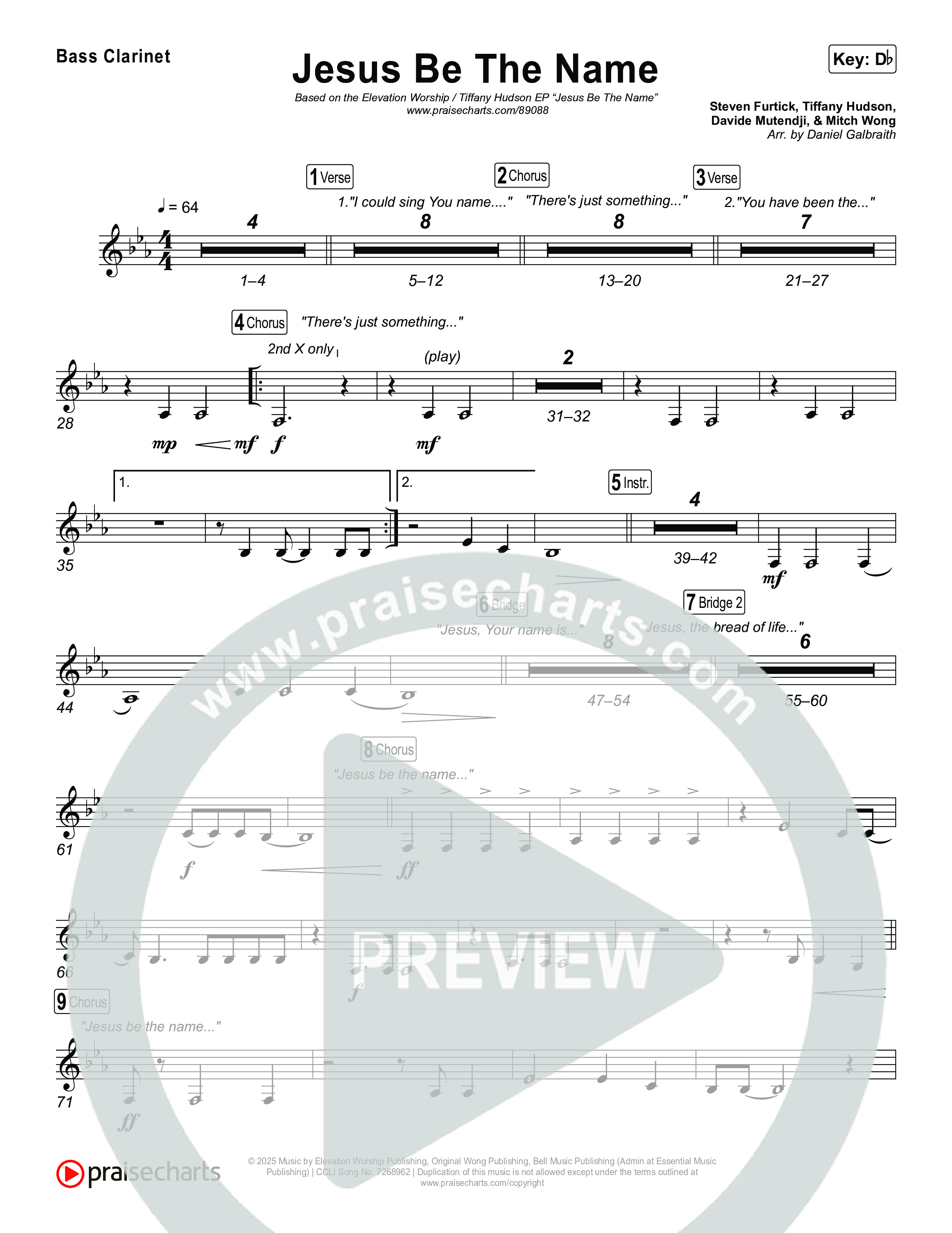 Jesus Be The Name Bass Clarinet (Elevation Worship)