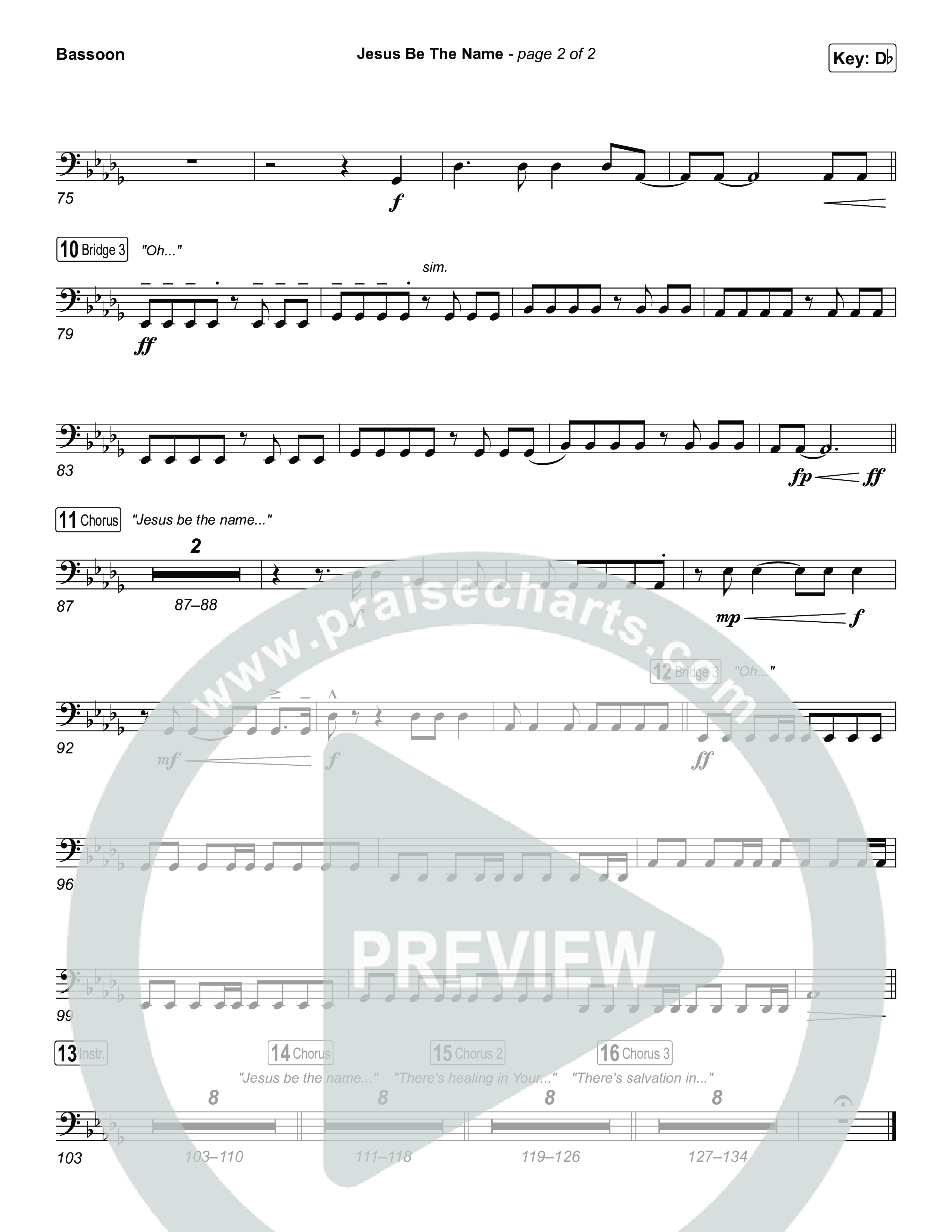 Jesus Be The Name Bassoon (Elevation Worship)