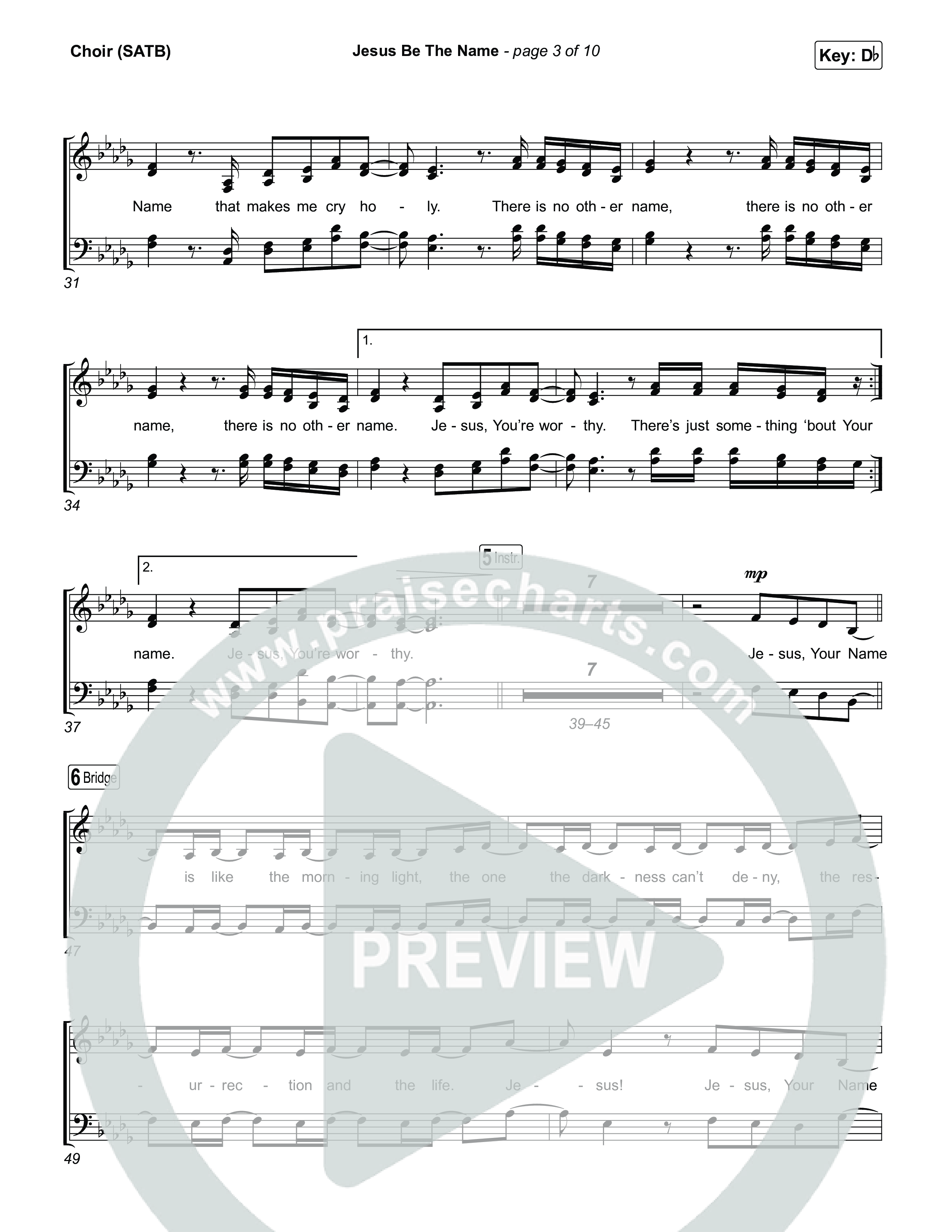 Jesus Be The Name Choir Sheet (SATB) (Elevation Worship)