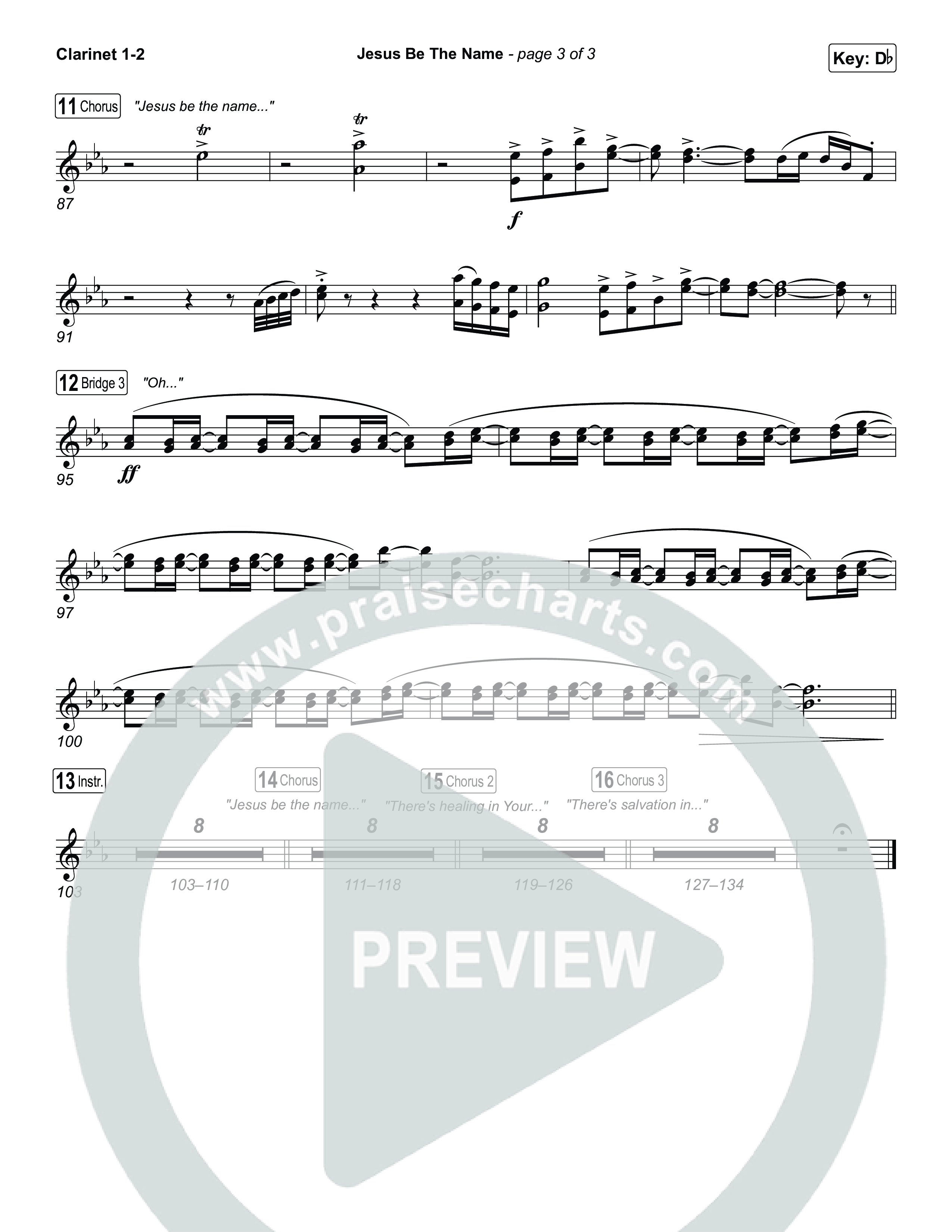 Jesus Be The Name Clarinet 1/2 (Elevation Worship)