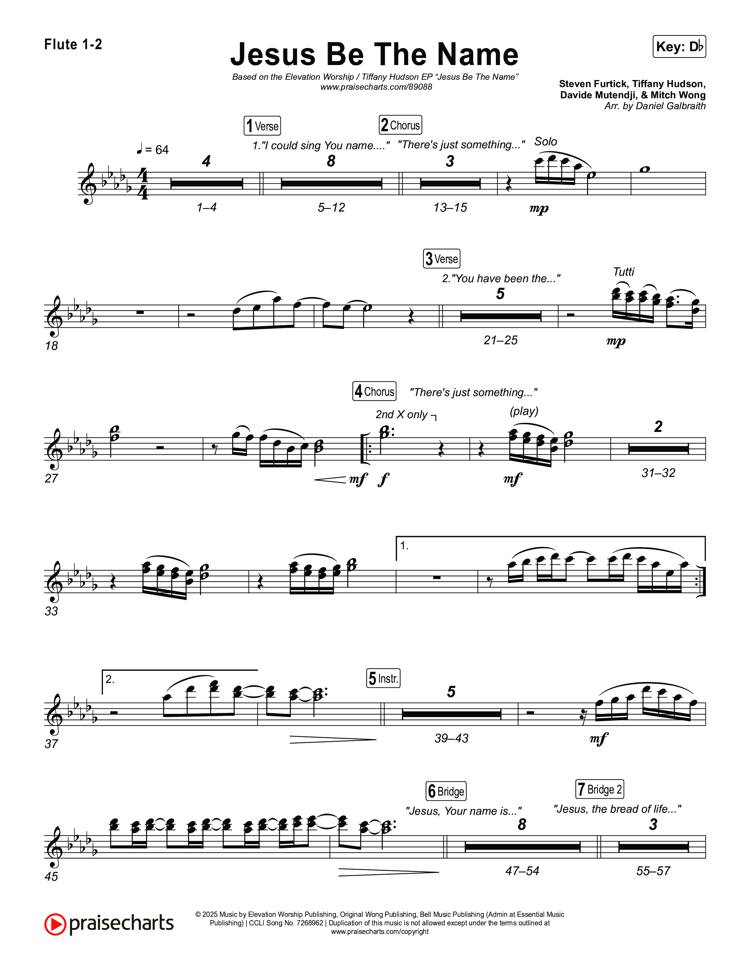 Jesus Be The Name Flute 1,2 (Elevation Worship)