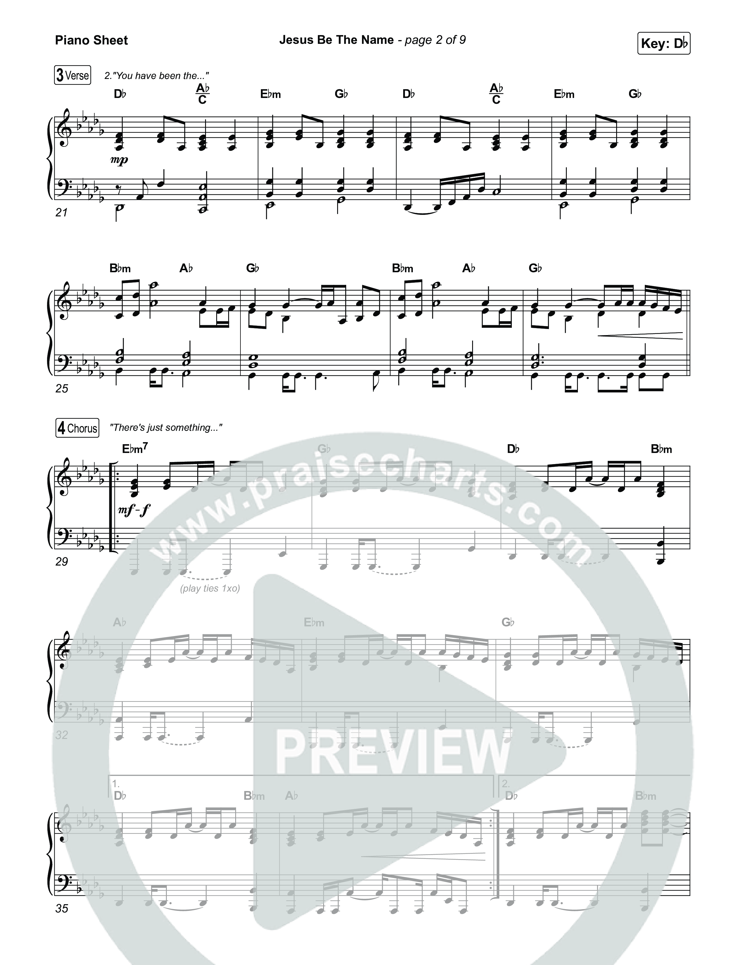 Jesus Be The Name Piano Sheet (Elevation Worship)