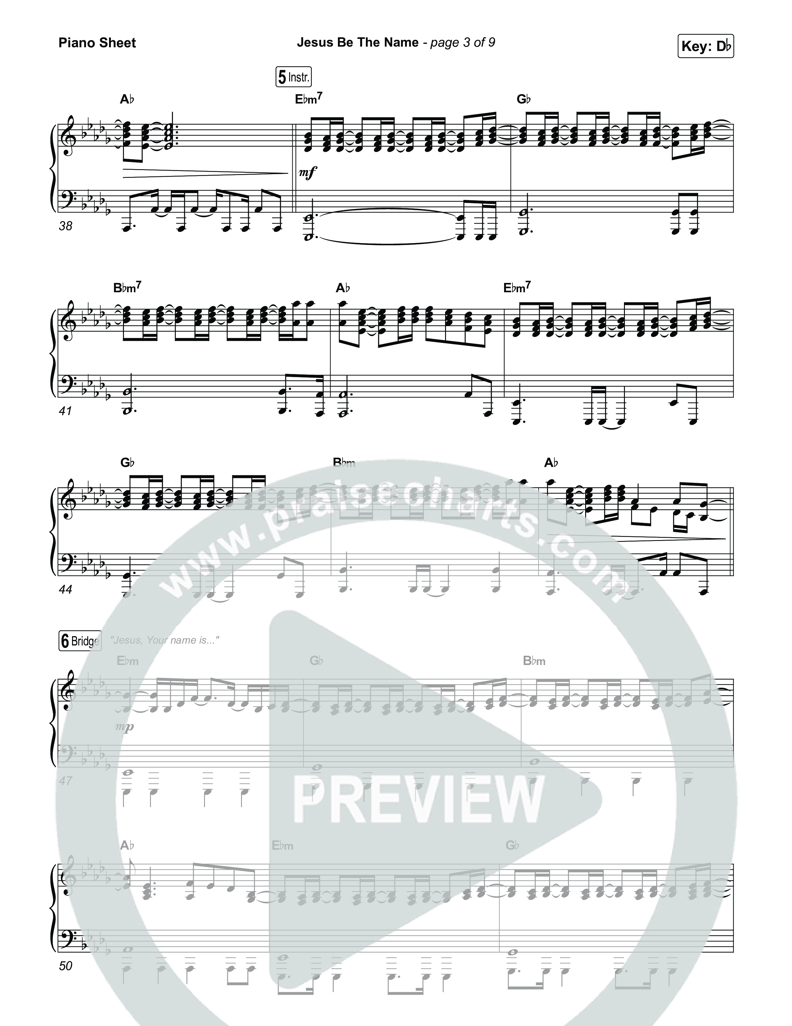 Jesus Be The Name Piano Sheet (Elevation Worship)