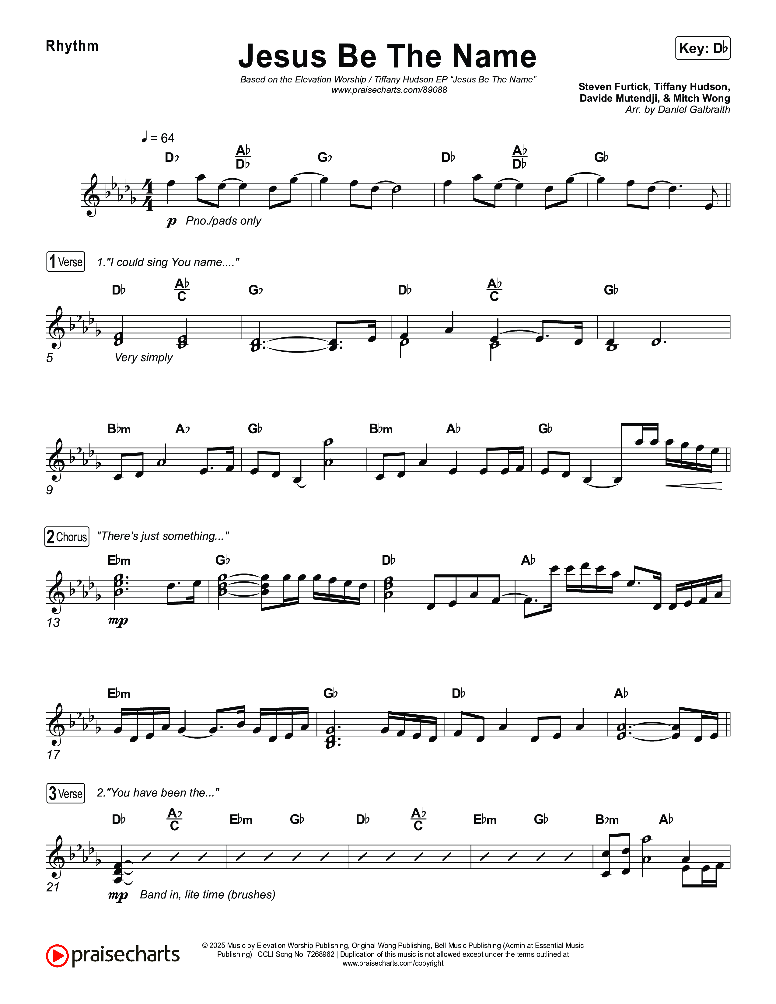 Jesus Be The Name Rhythm Chart (Elevation Worship)