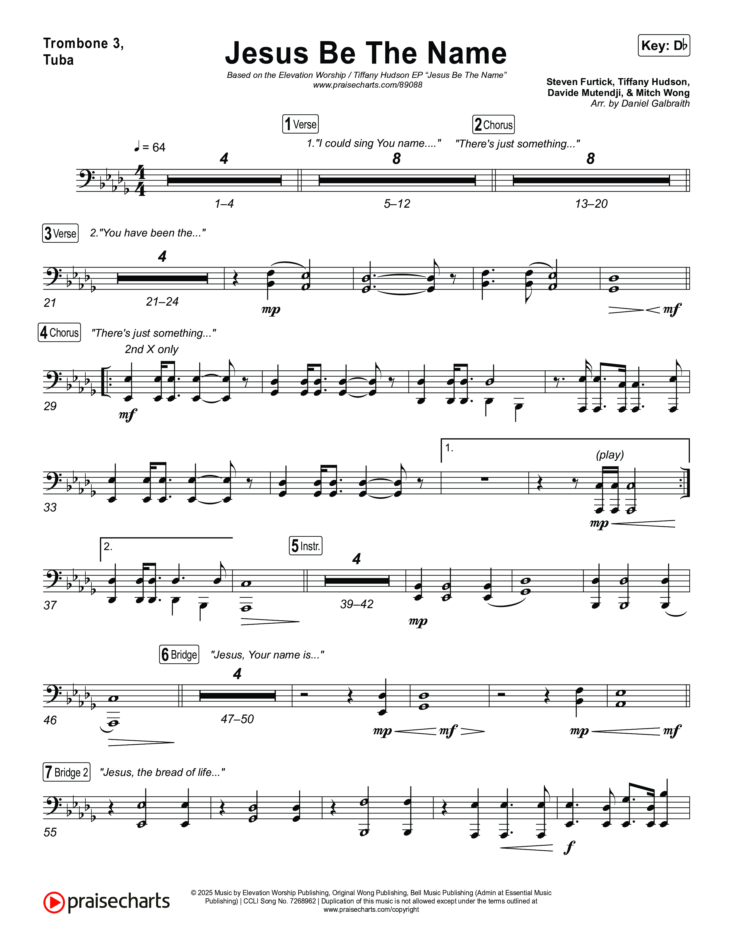 Jesus Be The Name Trombone 3/Tuba (Elevation Worship)