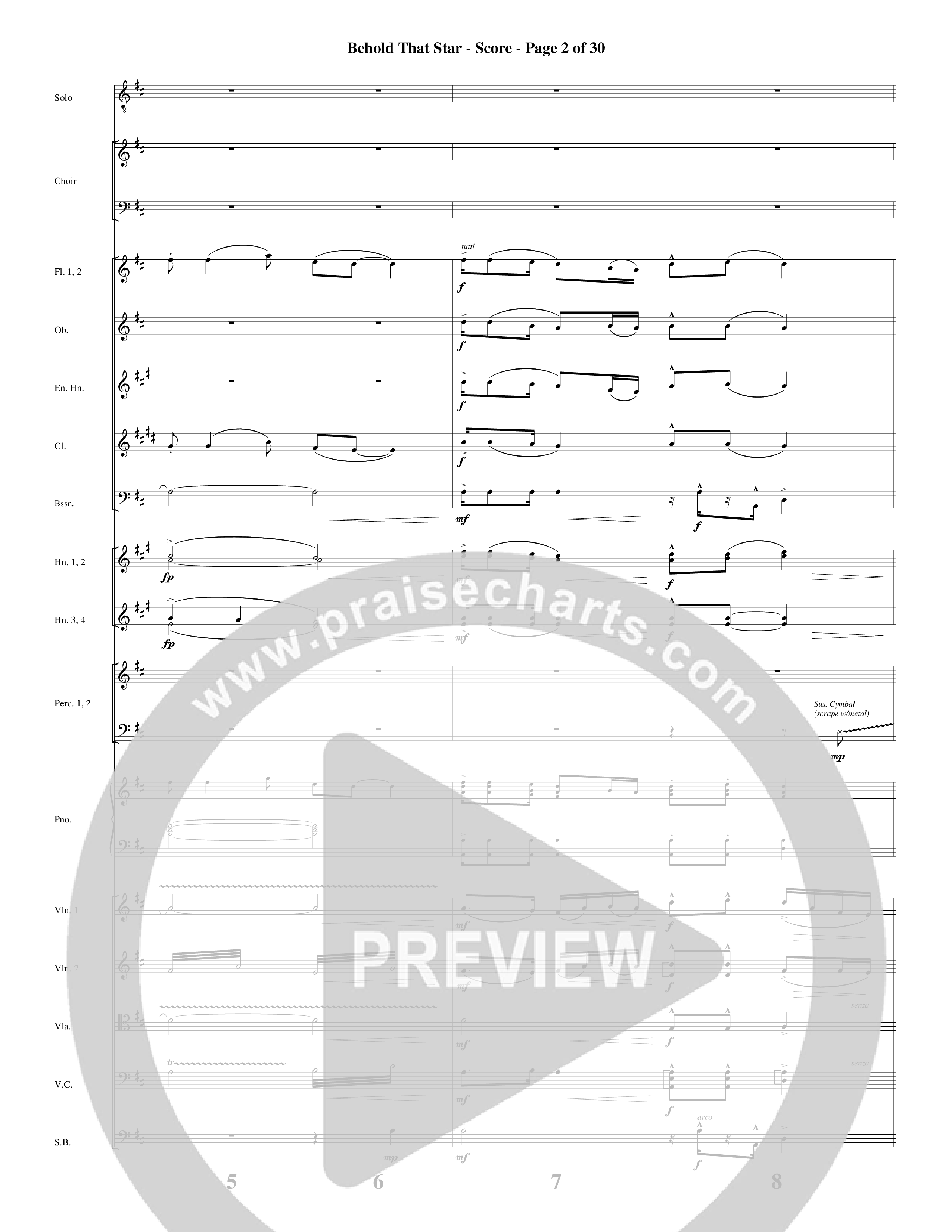 Behold That Star (with O Holy Night) (Choral Anthem SATB) Orchestration (Word Music Choral / Arr. Dan Goeller / Arr. David Huntsinger)