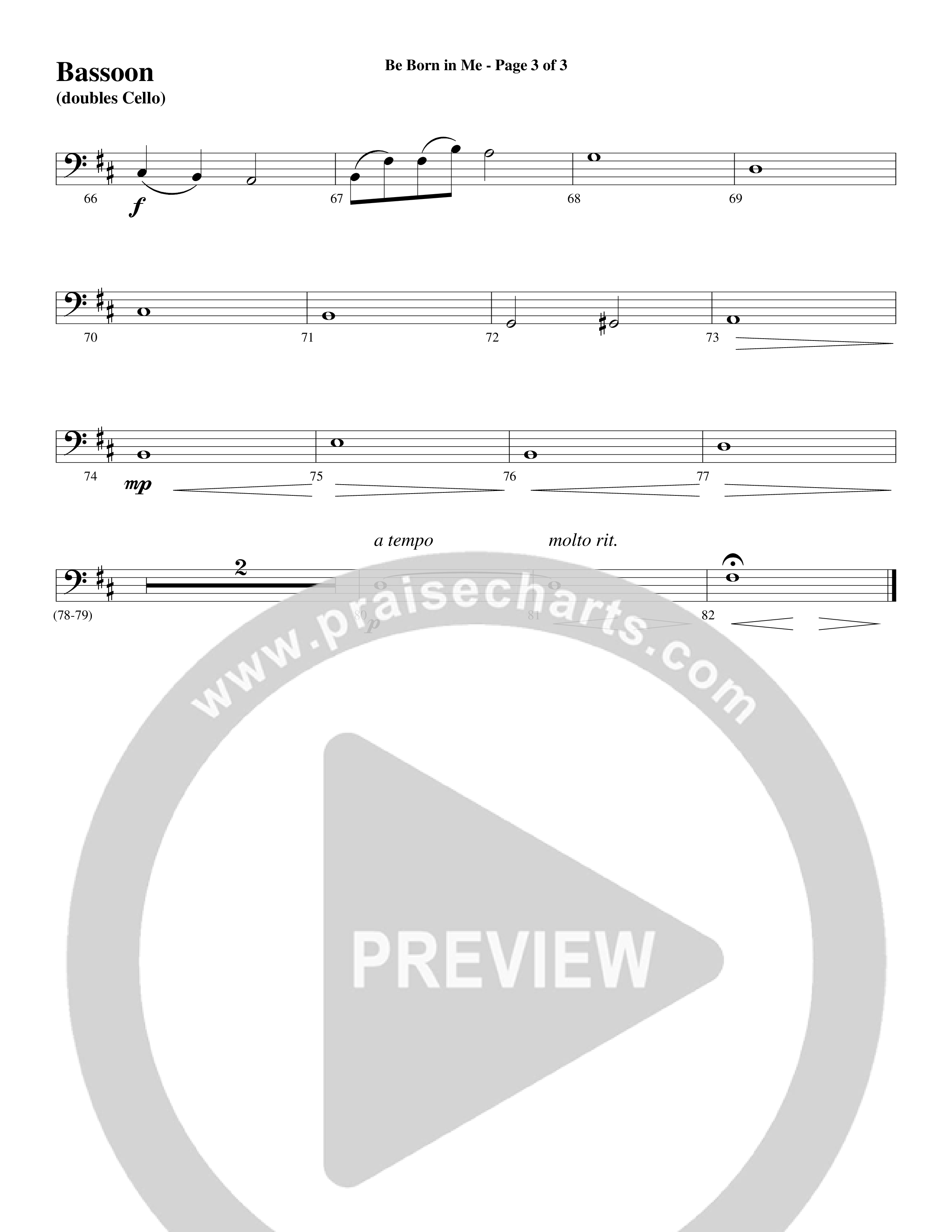 Be Born In Me Bassoon (Word Music Choral / Arr. Mark McClure / Orch. Phillip Keveren)