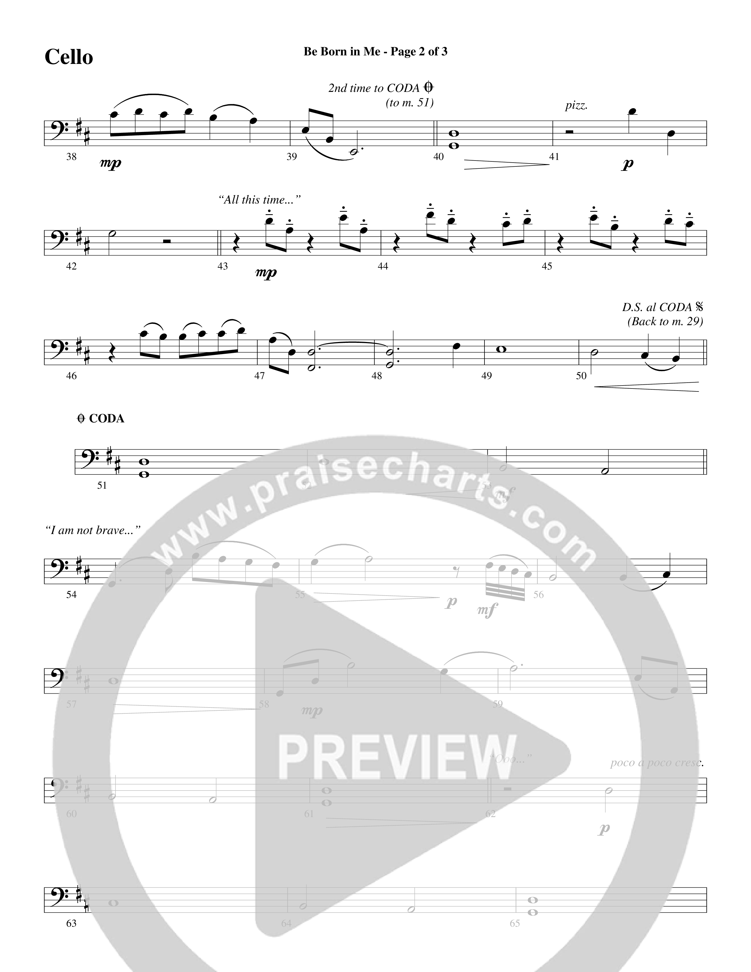 Be Born In Me Cello (Word Music Choral / Arr. Mark McClure / Orch. Phillip Keveren)